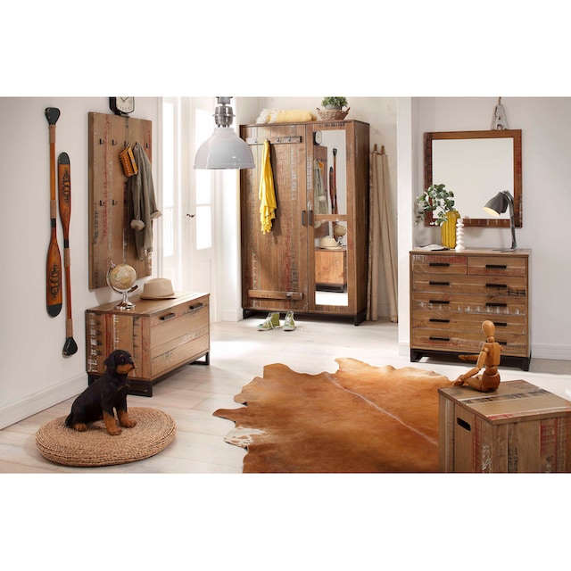 Home affaire Garderobenschrank »Santos«, mit besonderen Türfronten und 1  Spiegel, viele Stauraummöglichlkeiten, Höhe 180 cm auf Rechnung kaufen