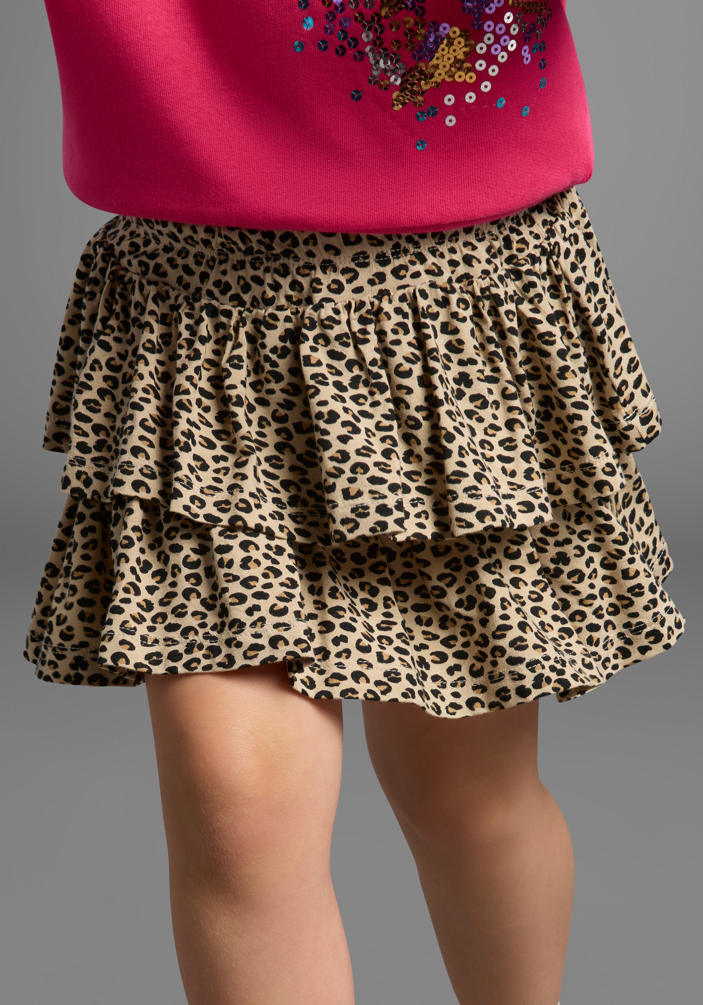 KIDSWORLD Jerseyrock »Viskose-Rock mit Leo-Allover« Trendiger Rock im Leoprint