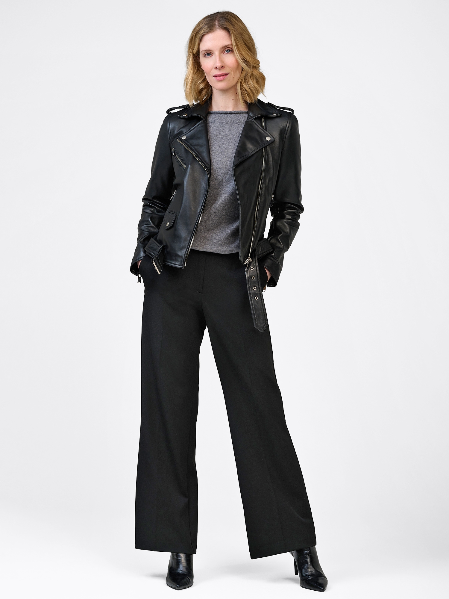 RICANO Bikerjacke »Lederjacke Yara« ohne Kapuze Handgefertigt aus echtem Leder