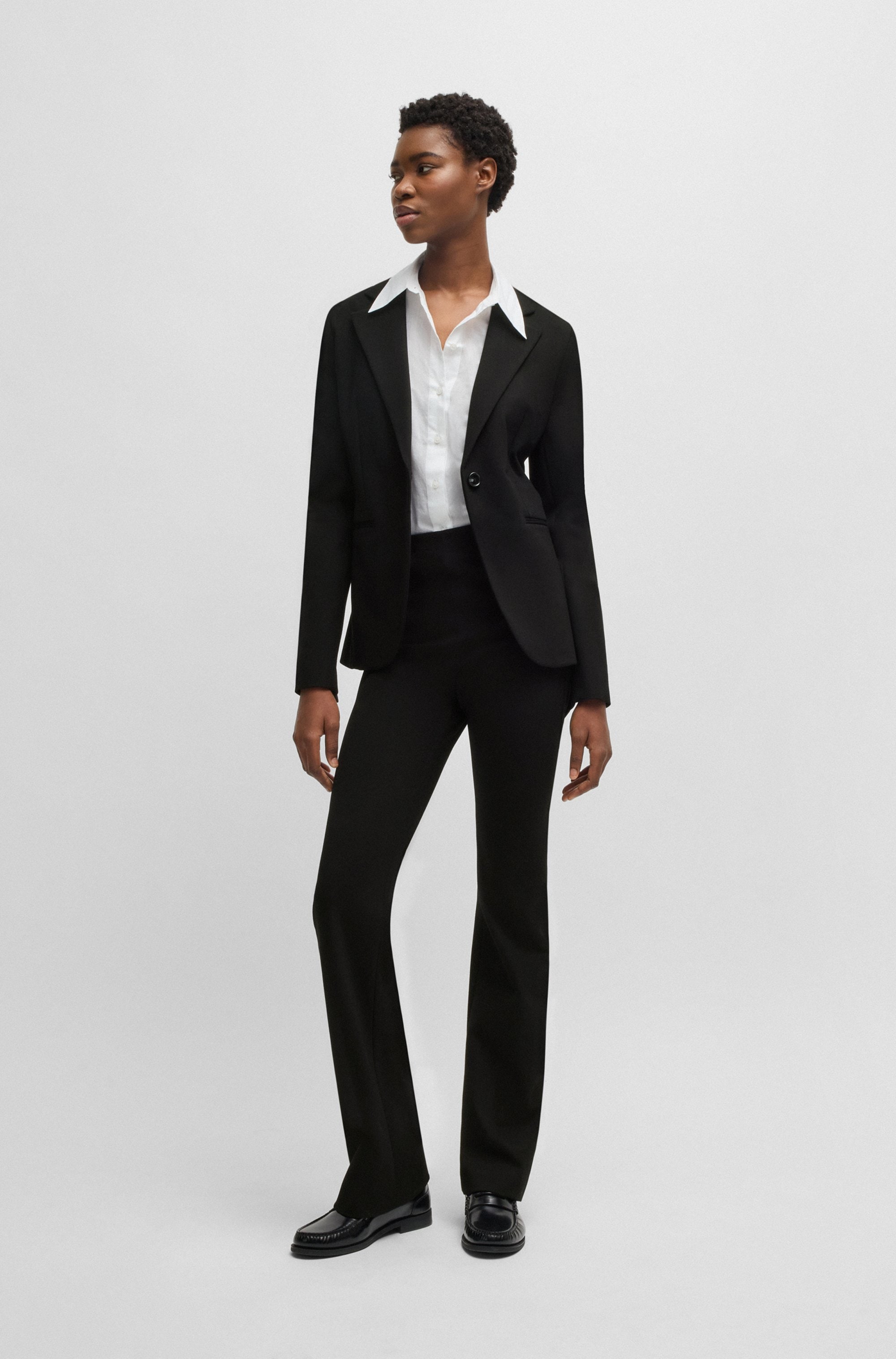 BOSS ORANGE Webhose »Taboot Premium Damenmode«, mit seitlichem Reißverschluss, flared Form, Milano Qualität Loungewear