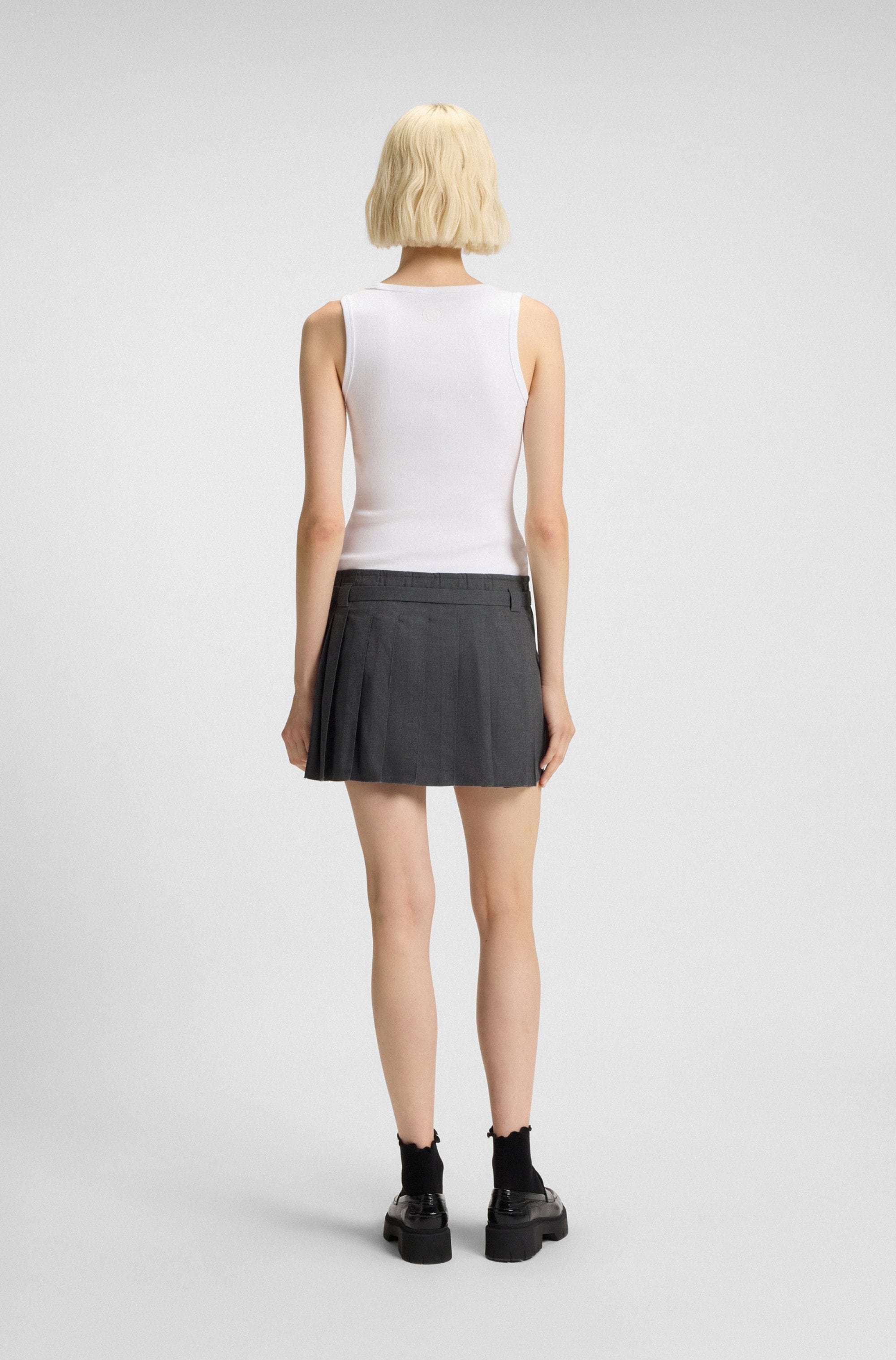 HUGO Blue Minikleid »Norila«, Slim Fit, mit plissiertem Rockteil
