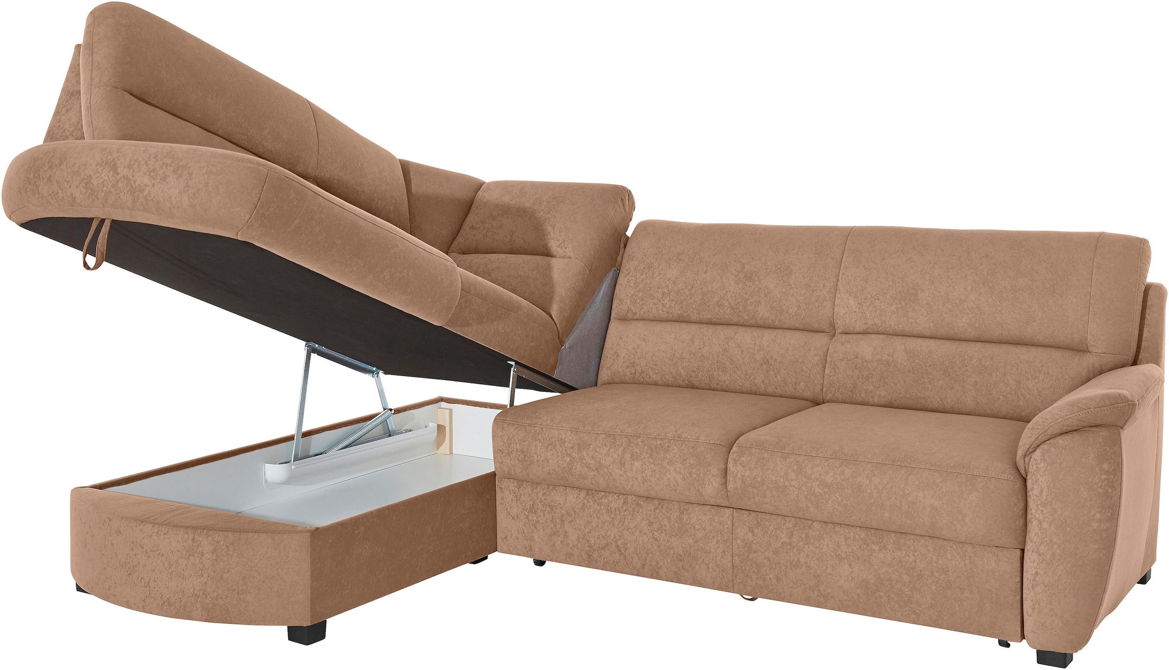 sit&more Ecksofa »Pandora L-Form«, wahlweise mit Bettfunktion und Bettkasten