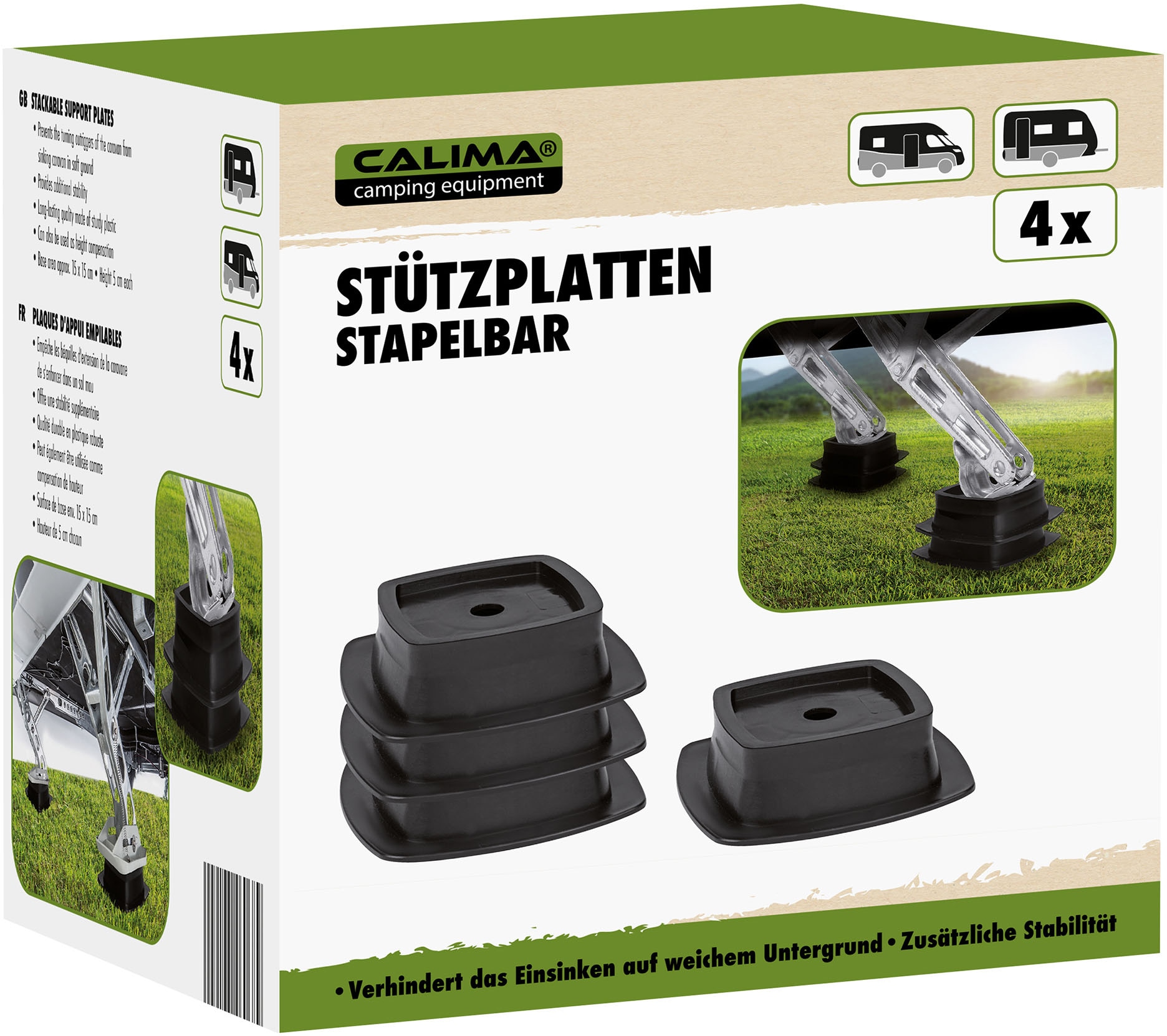 CALIMA Anhänger-Abstellstütze »Stützplatten stapelbar 4 Stk.« 4 Stk. tlg.