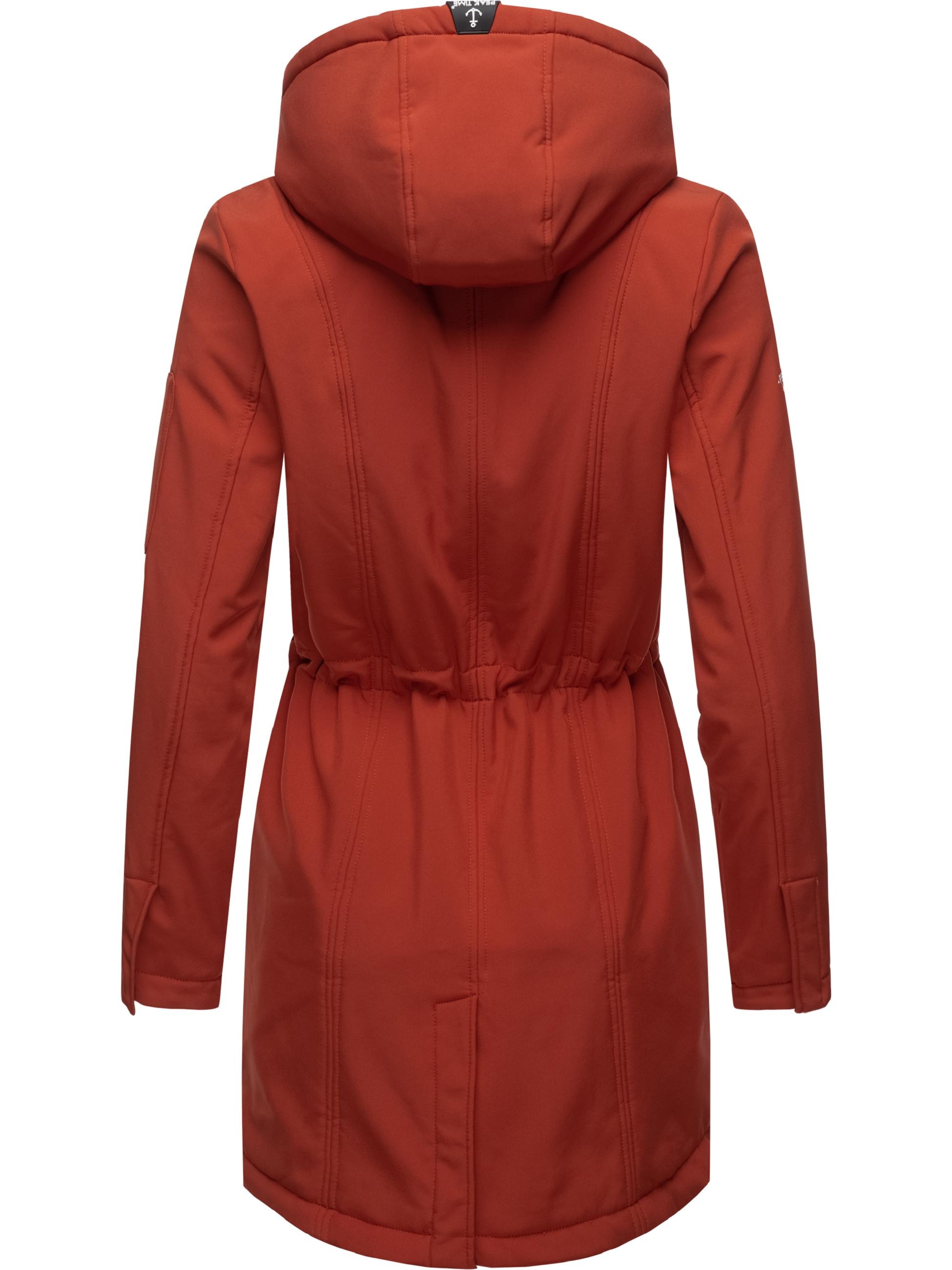 PEAK TIME Softshellmantel »Softshelljacke L62097«, wasserabweisender Übergangs-Mantel mit abnehmbarer Kapuze