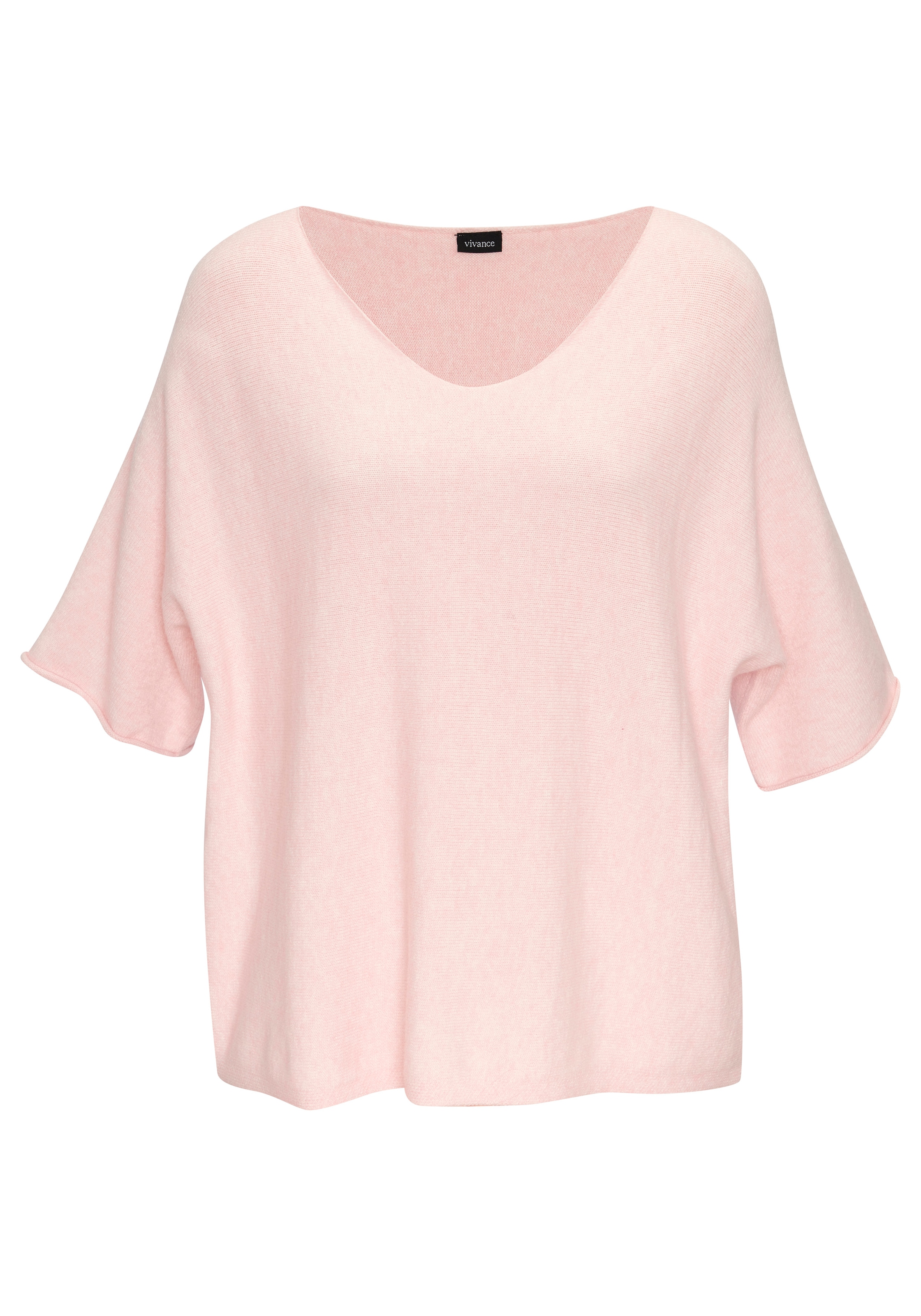 Vivance Kurzarmpullover in lockerer Passform, Basicpullover, casual