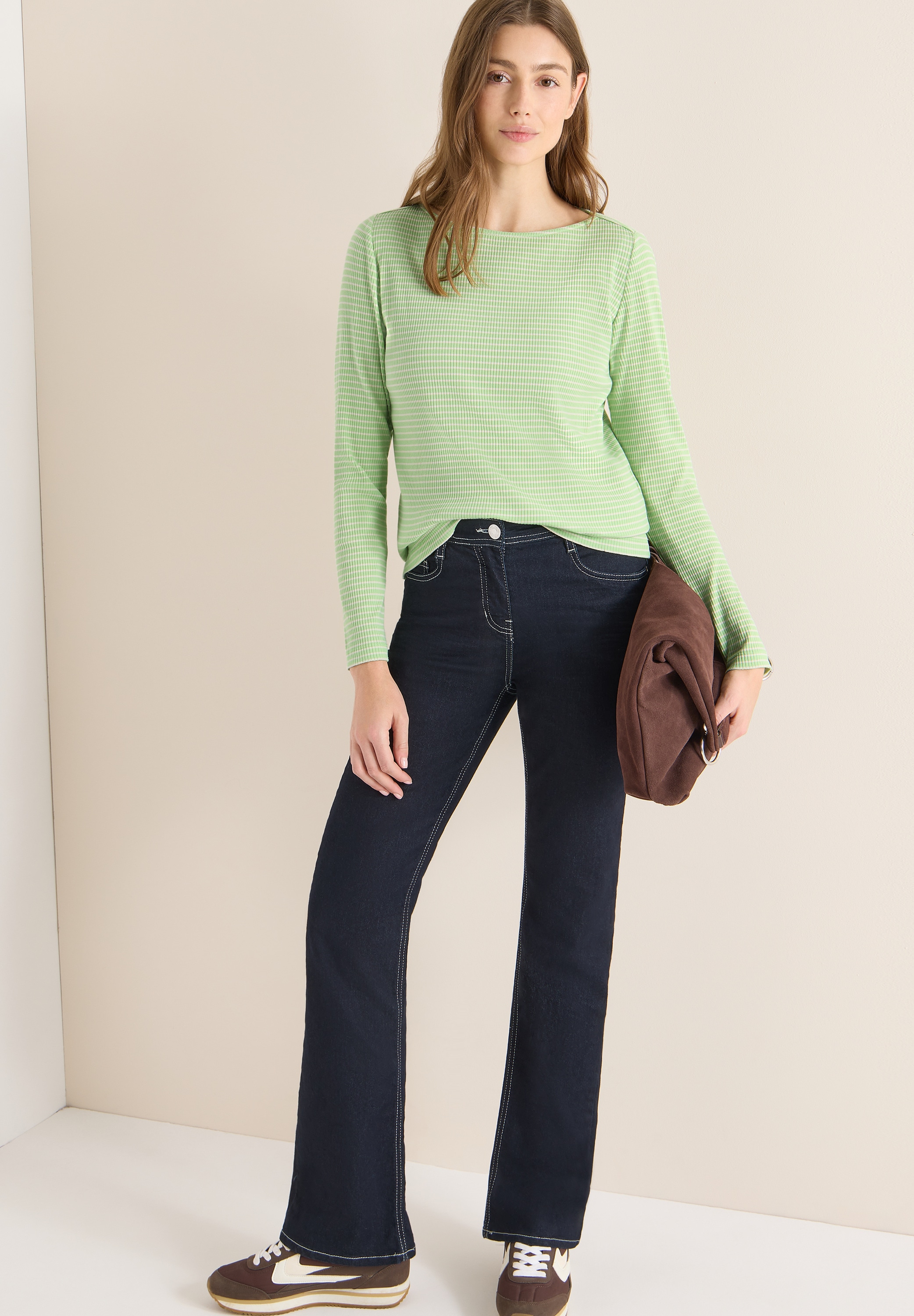 Cecil Langarmshirt mit Streifen-Muster