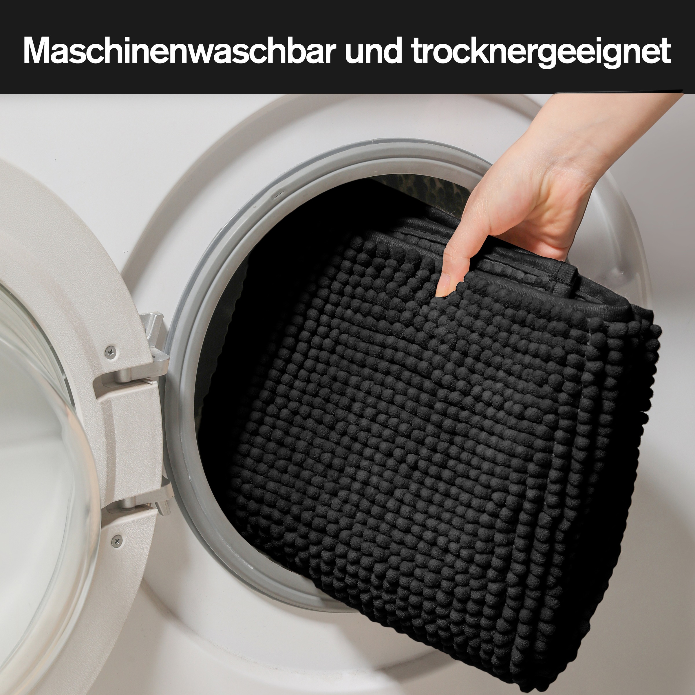 my home Badematte »Vanessa Chenille, Badvorleger, Badezimmer Teppich, Duschvorleger«, strapazierfähig-fußbodenheizungsgeeignet-schnell trocknend, Uni Farben, besonders weich