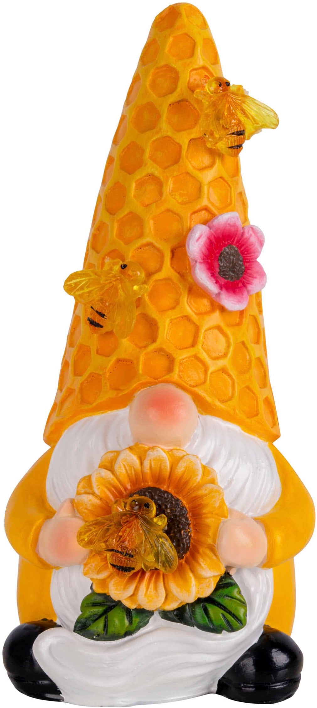 näve LED Solarleuchte »Abby« LED-Modul 2 Stk. Warmweiß 2er Set Wichtel, gelb/bunt, mit Bienchen und Blümchen, warmweiß