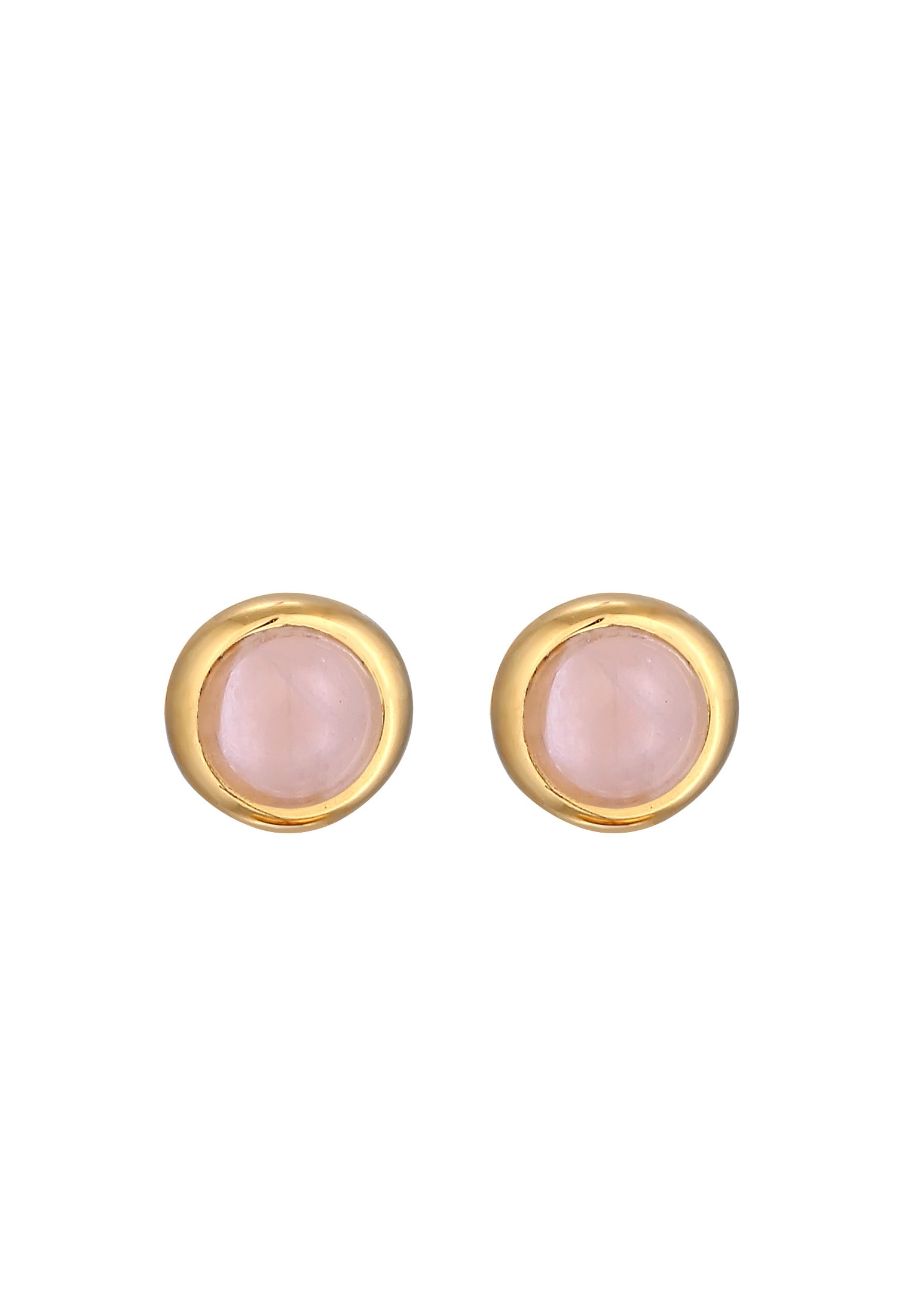 Elli Premium Paar Ohrstecker »Ohrringe Rosa Quarz Solitär Edelstein 375 Gelbgold«