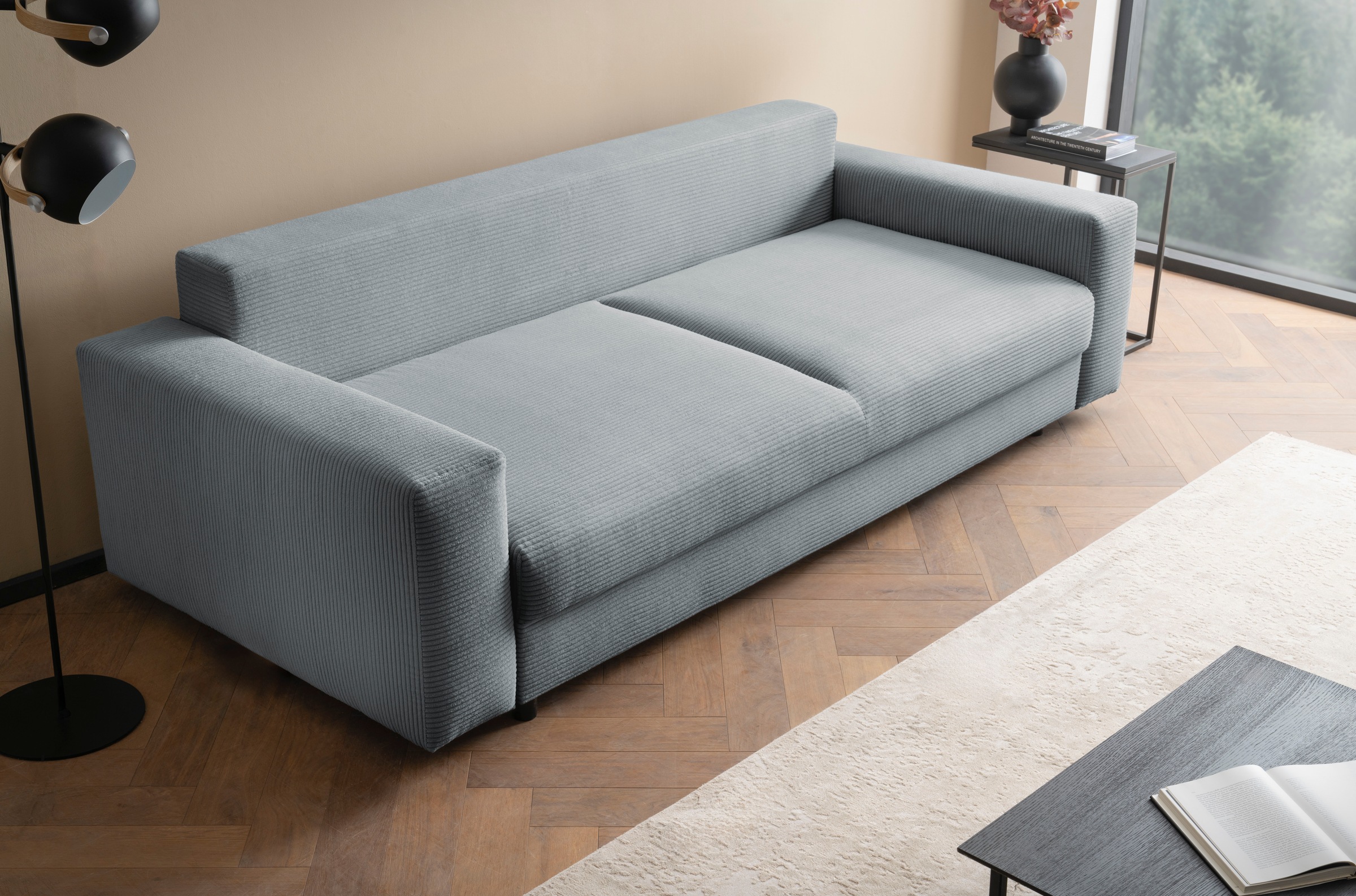 LeGer Home by Lena Gercke Schlafsofa »Imoga, Polster mit Schlaffunktion, 3-Sitzer Sofa, Couch mit Bettkasten«, in modernen Farben und Stoffen, Bettfunktion, Liegefläche: 200x150 cm