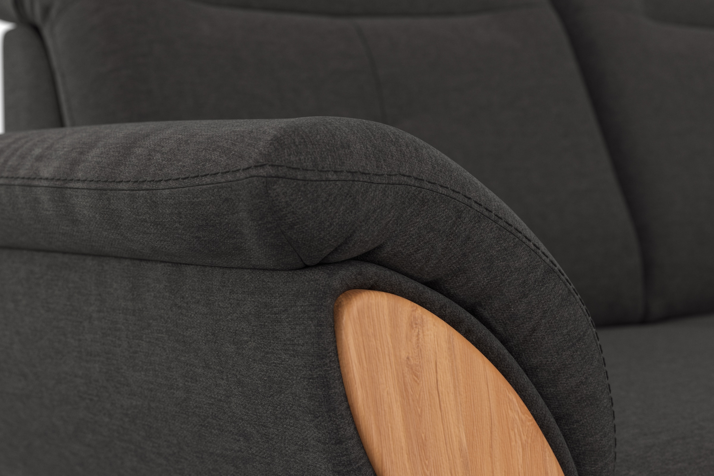 Home affaire 2-Sitzer »Dangast« Kopfteilverstellung, Holz-Chatosen, wahlweise auch im Easy Clean Bezug