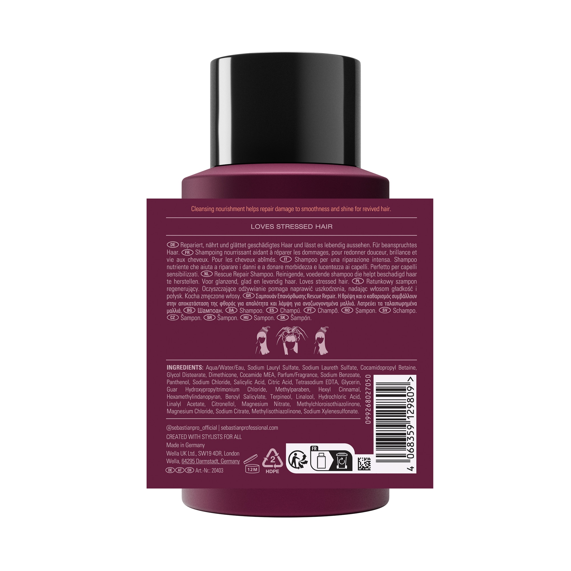 Sebastian Professional Haarshampoo »Penetraitt Shampoo« für trockenes und geschädigtes Haar, mit Panthenol, flüssige Textur