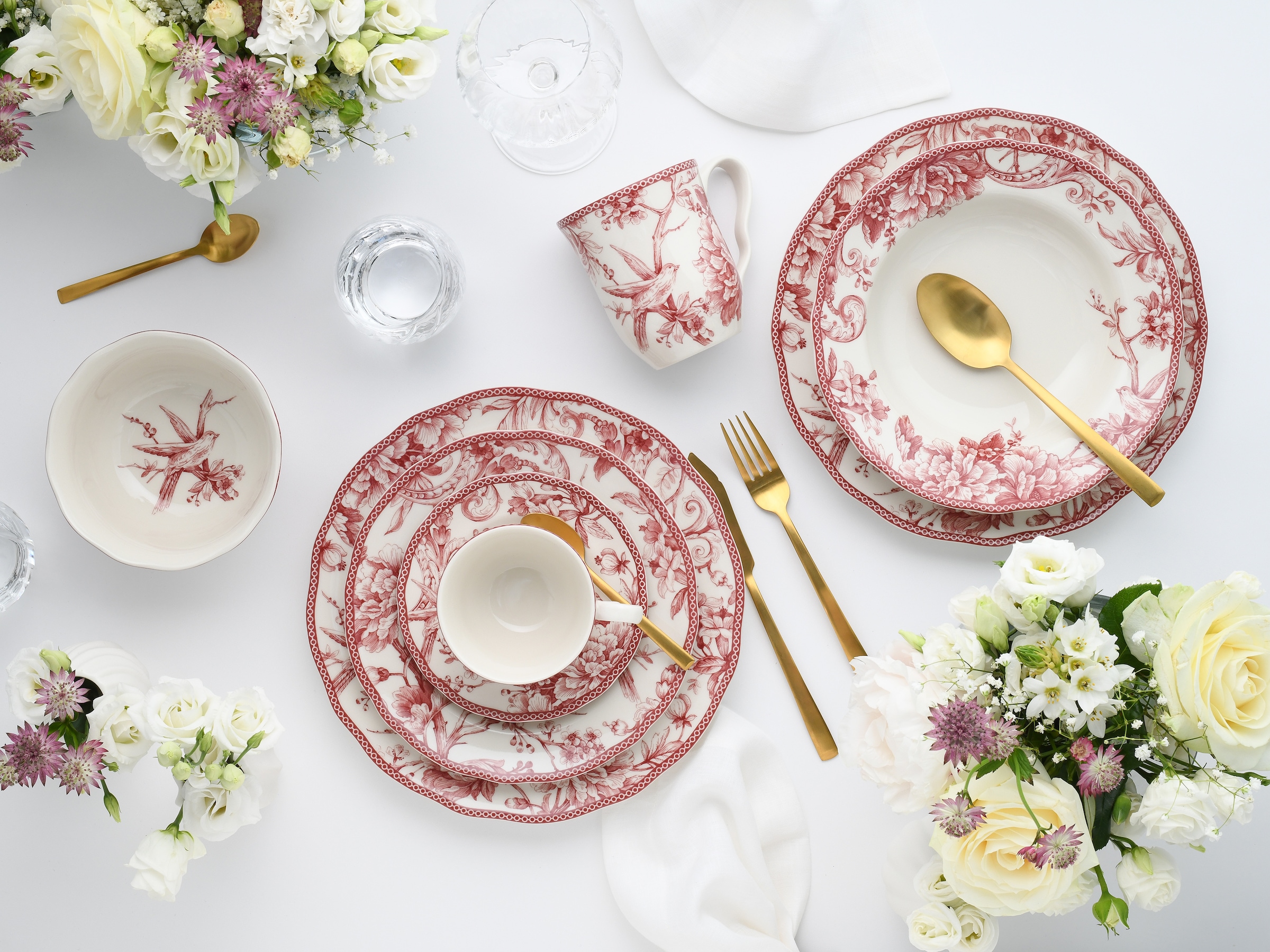 CreaTable Kombiservice »Adelaide, Service 20-tlg.« Nostalgischer Vintage Dekor, Elegante Form