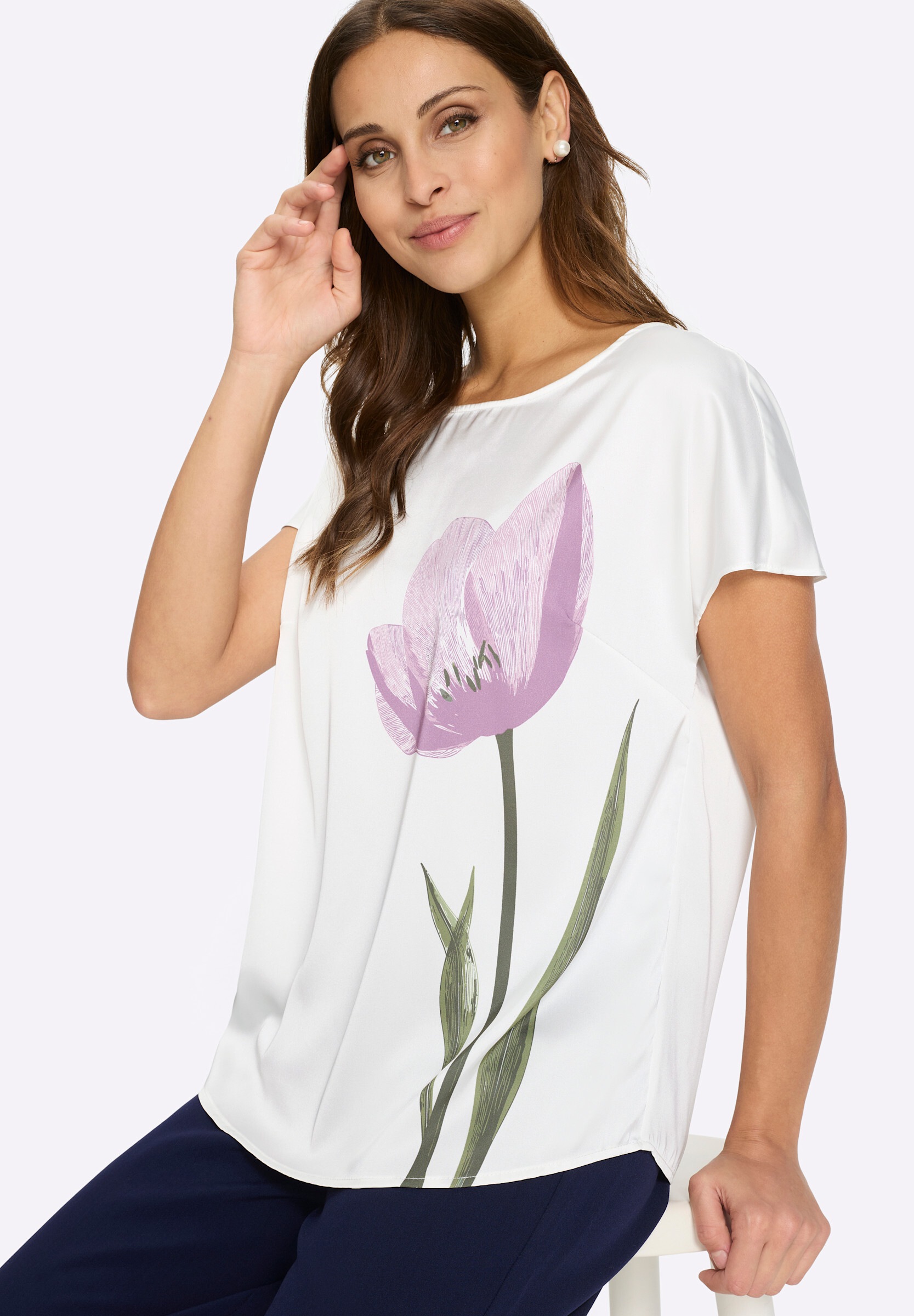 Witt Schlupfbluse »Satin-Bluse Satinbluse mit überschnittenen Schultern«