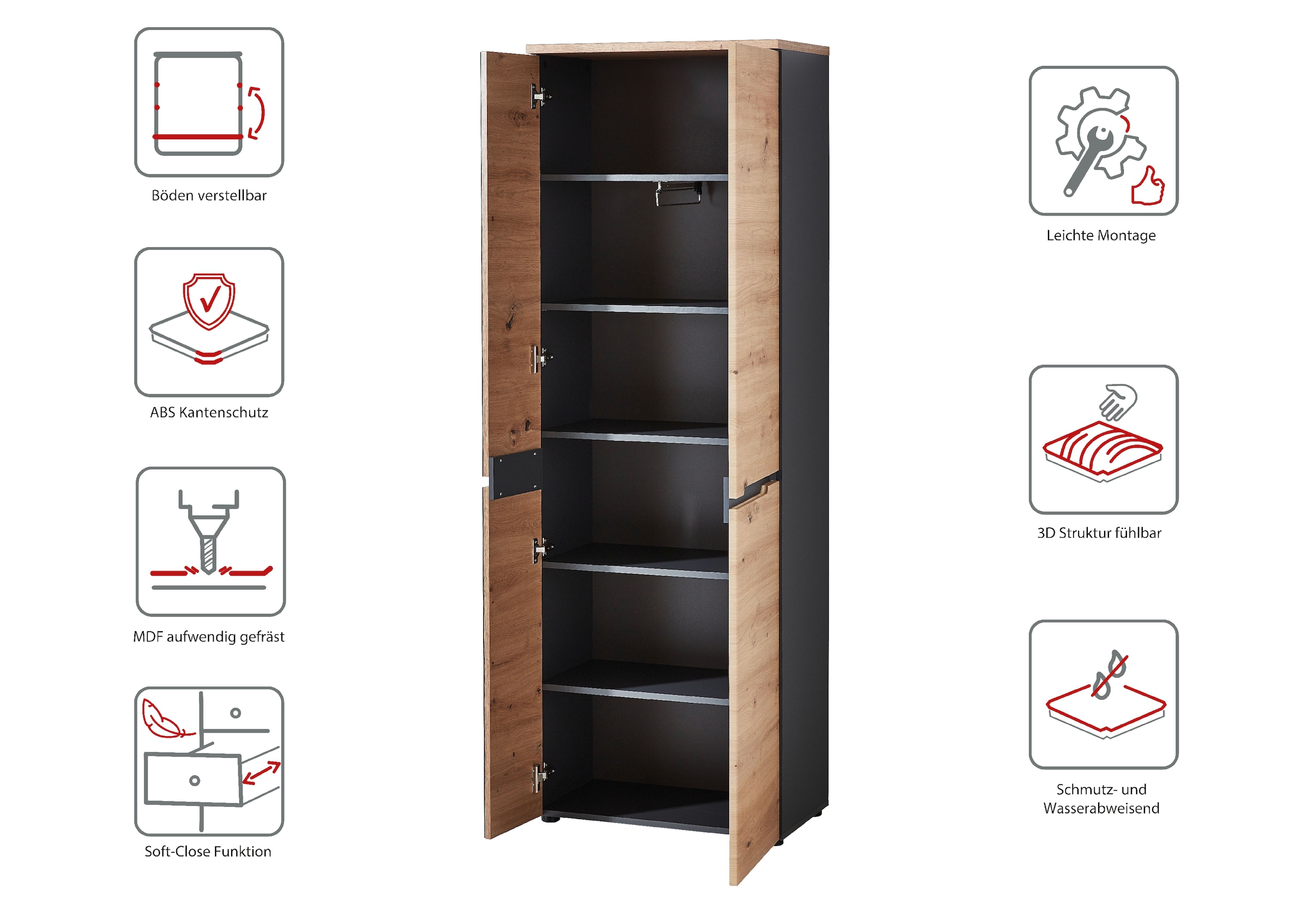 Innostyle Garderoben-Set »MEMPHIS« Komplett-Set, 5 Stk. tlg.