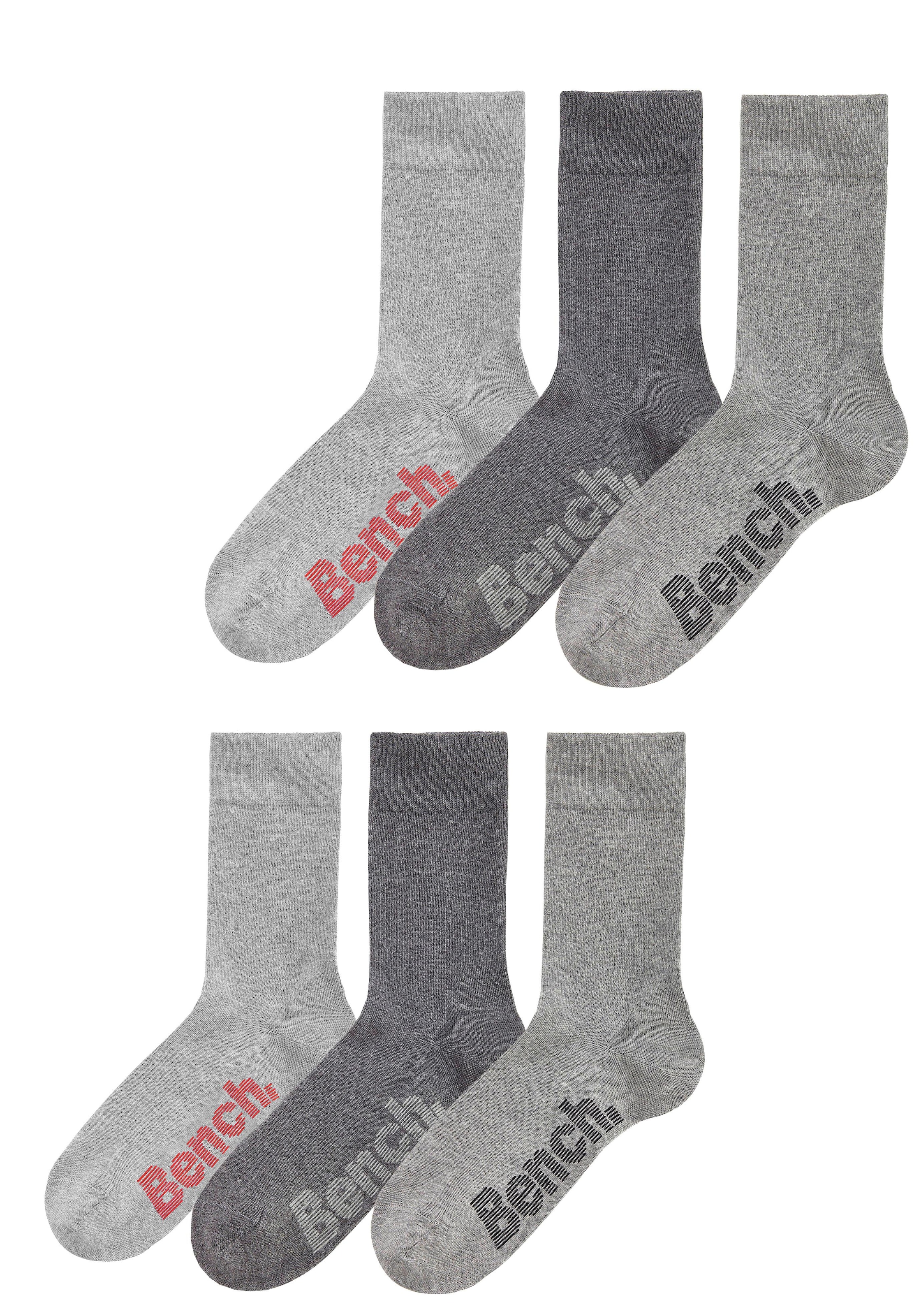 Bench. Socken, (Box, mit ♕ 6 verschiedenfarbigen bei Logos Paar)