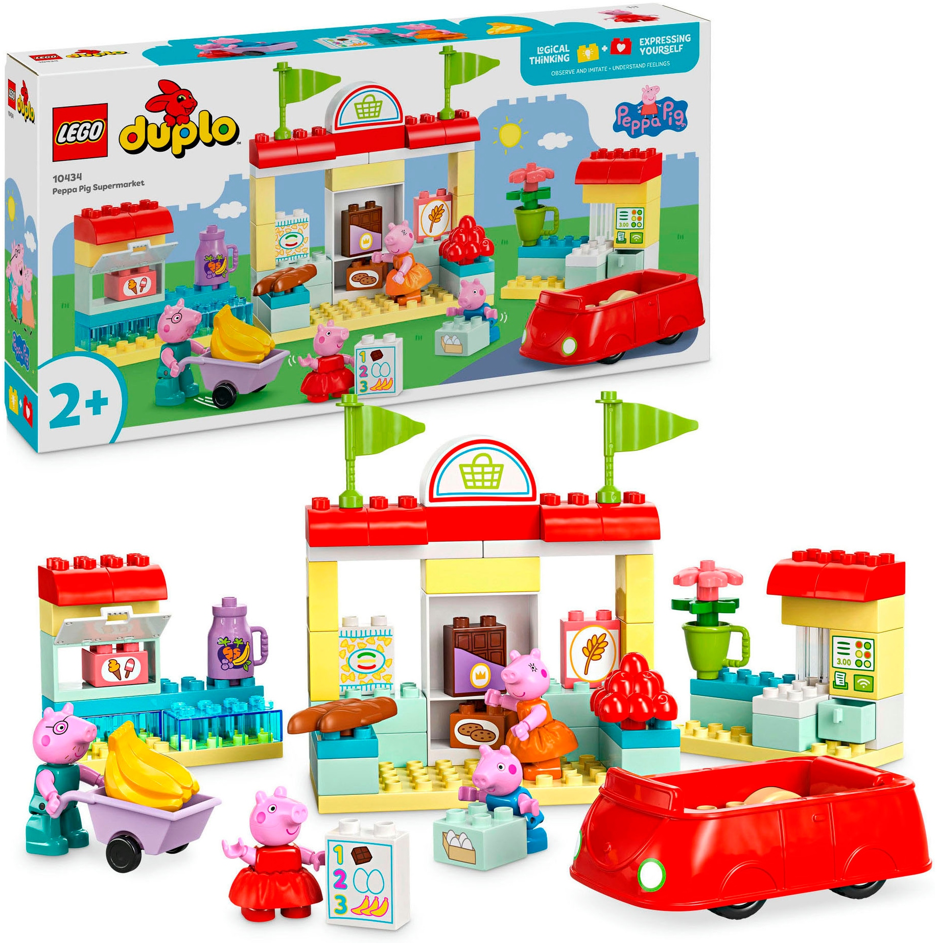 LEGO® Konstruktionsspielsteine »Peppas Supermarkt (10434), LEGO DUPLO Peppa Pig«, (70 St.), Made in Europe