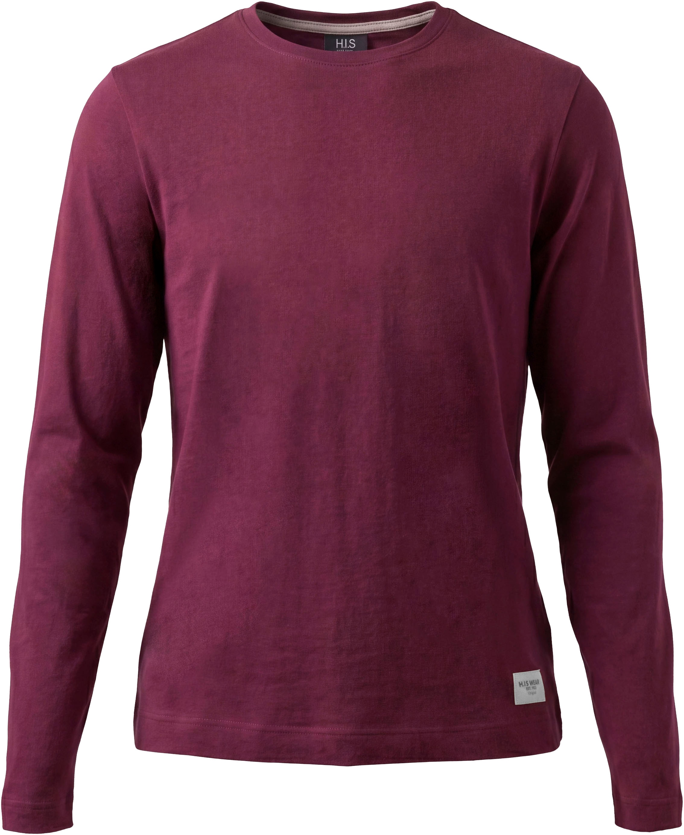 H.I.S Langarmshirt »3er Pack H.I.S Shirts in modischen Farben, Must-Have Basic« Packung, 3,  3 Basic Langarmshirts in Paket, hüftlang, Basic-Passform