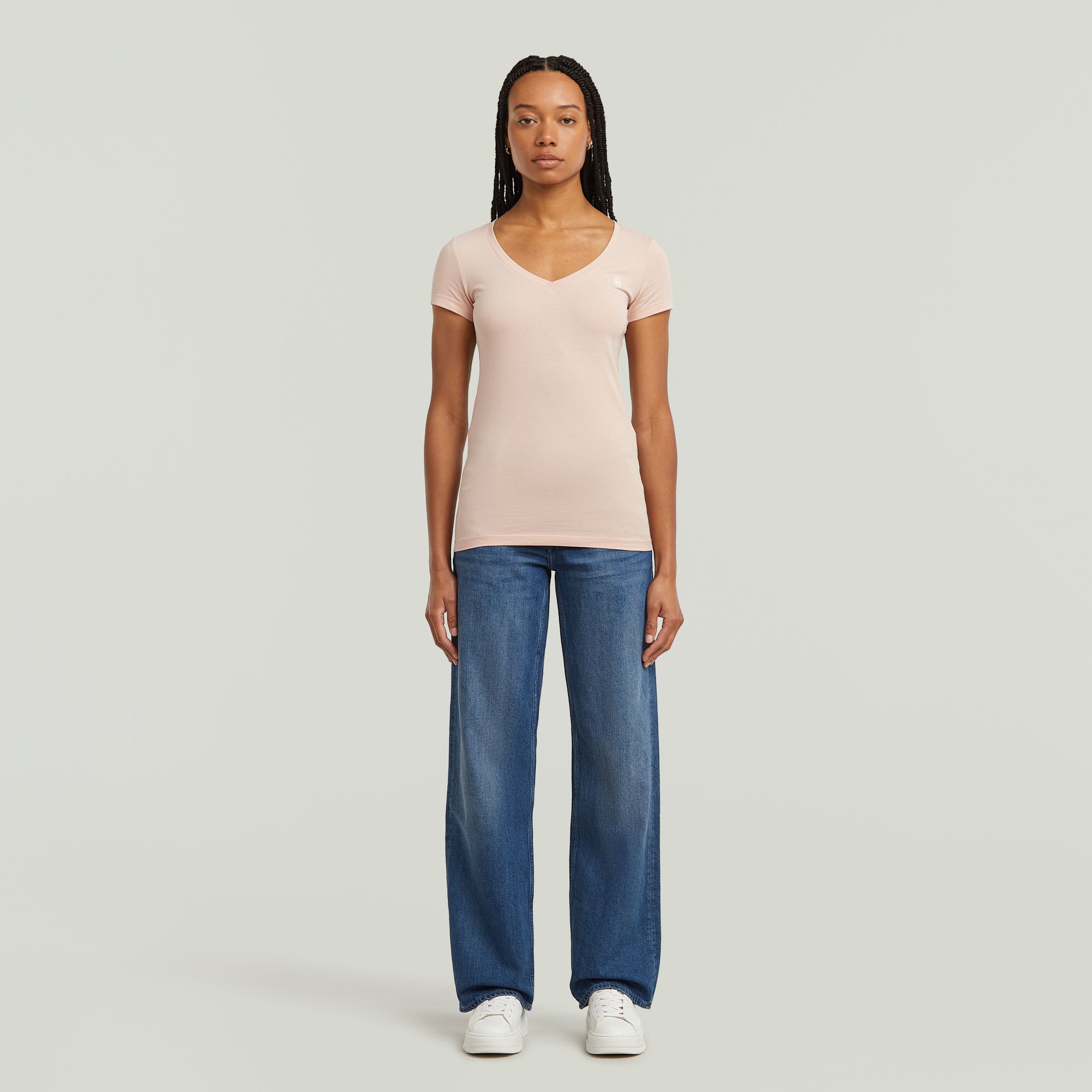 G-STAR V-Shirt »Base v t wmn cap sl«, mit kleinem Logodruck vorne