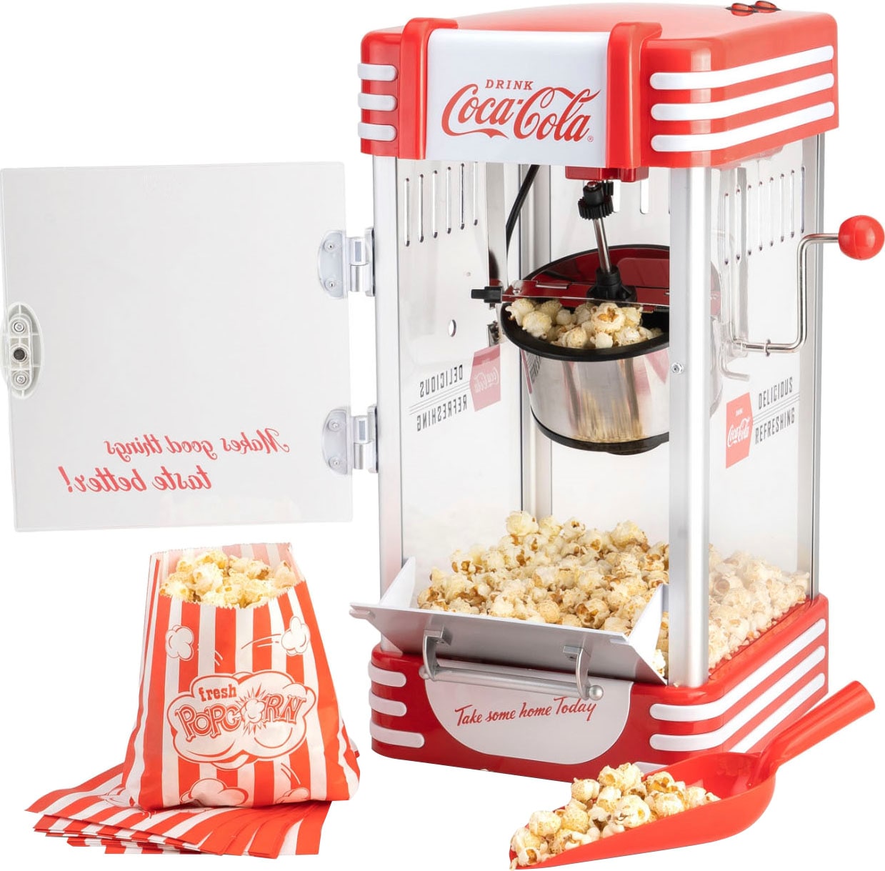 Garantie Jahren 3 »Coca-Cola SNP-27CC« XXL SALCO 2-in-1-Popcornmaschine mit