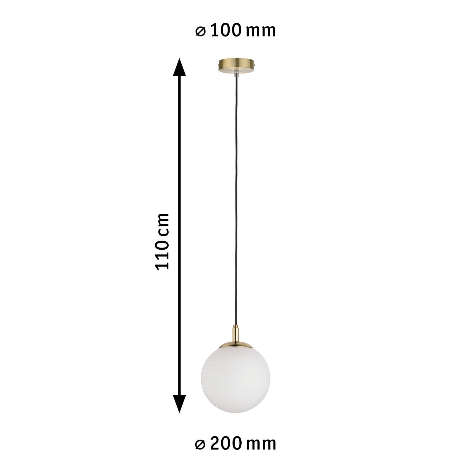 Paulmann Pendelleuchte »Neordic Menja max. 1x20W Weiß/Messing gebürstet 230V Glas/Metall«, 1 flammig, Leuchtmittel E27 | ohne Leuchtmittel, E27