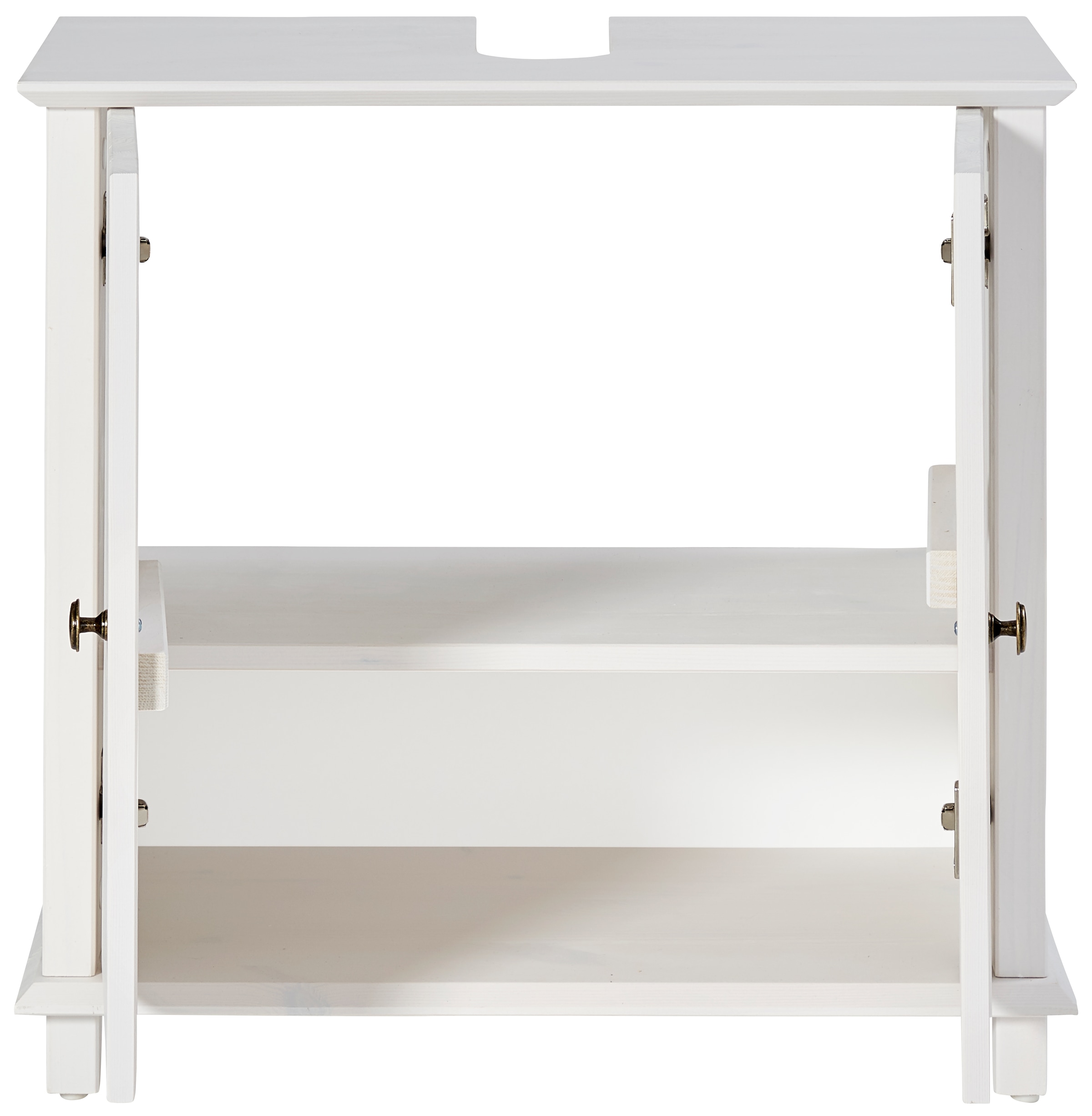 Home affaire Waschbeckenunterschrank »Vili«, Breite 60 cm, Badezimmerschrank aus Massivholz, Metallgriffe