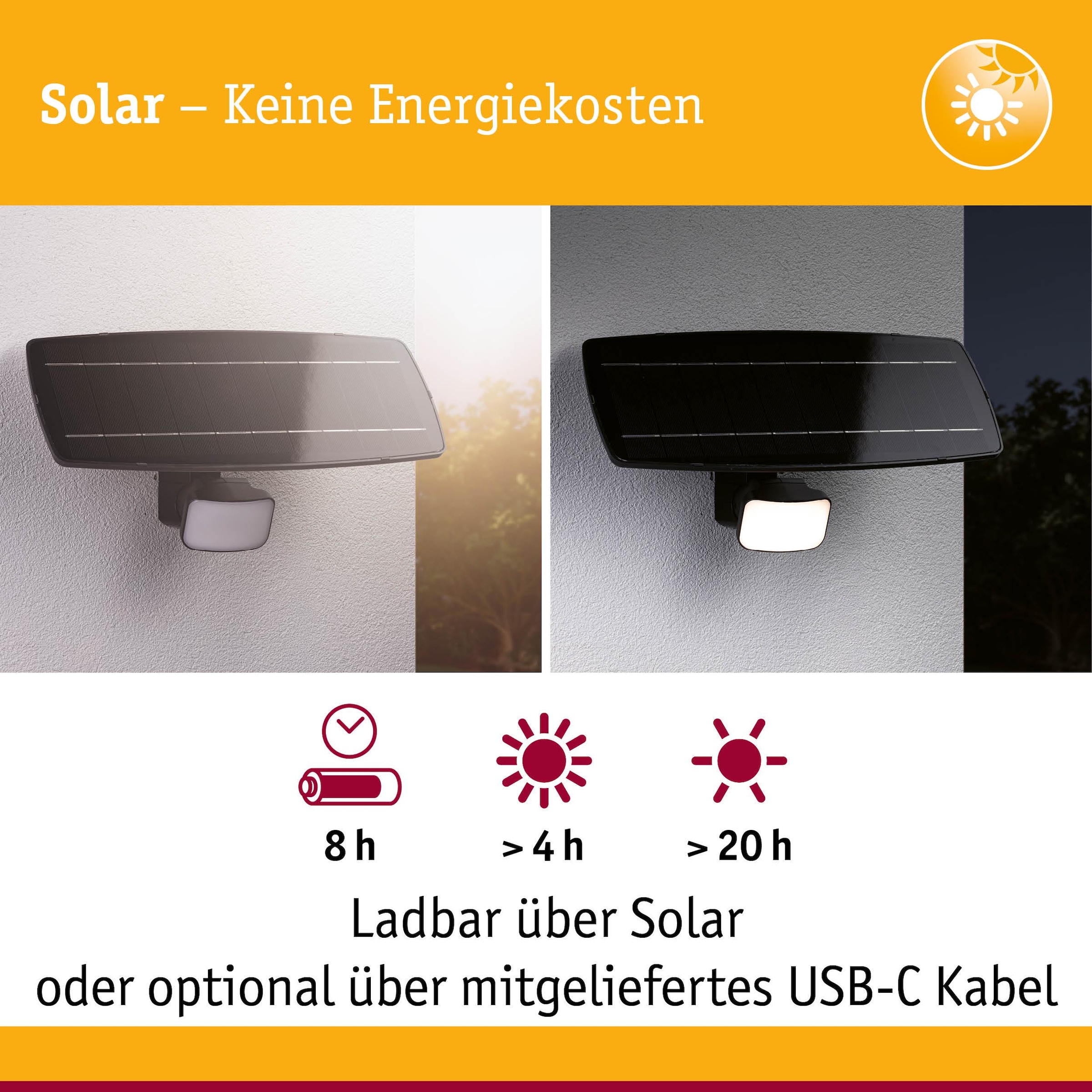 Paulmann Flutlichtstrahler »Flotas Zigbee IP65 3000K 700lm Anthrazit« LED-Modul 1 Stk. Warmweiß Smart Home