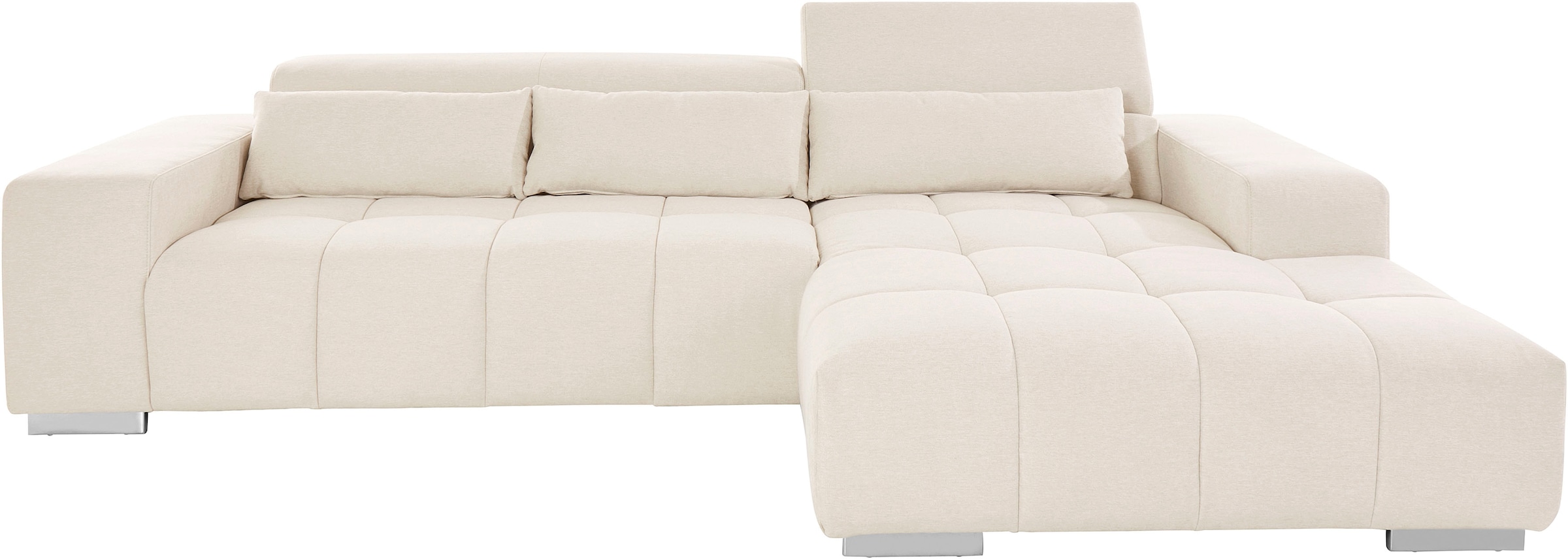 COTTA Ecksofa »Orion L-Form«, mit Recamiere, inkl. verstellbaren Kopfstützen und 3 Kissen