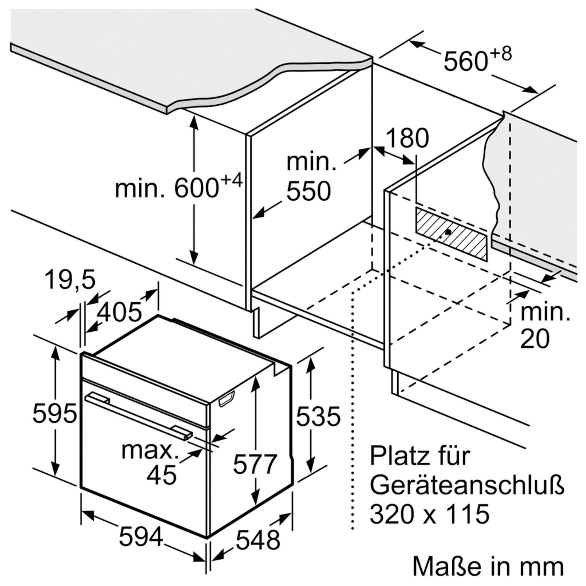 BOSCH Einbaubackofen 8 »HBG632TS1«, mit 3-fach-Teleskopauszug