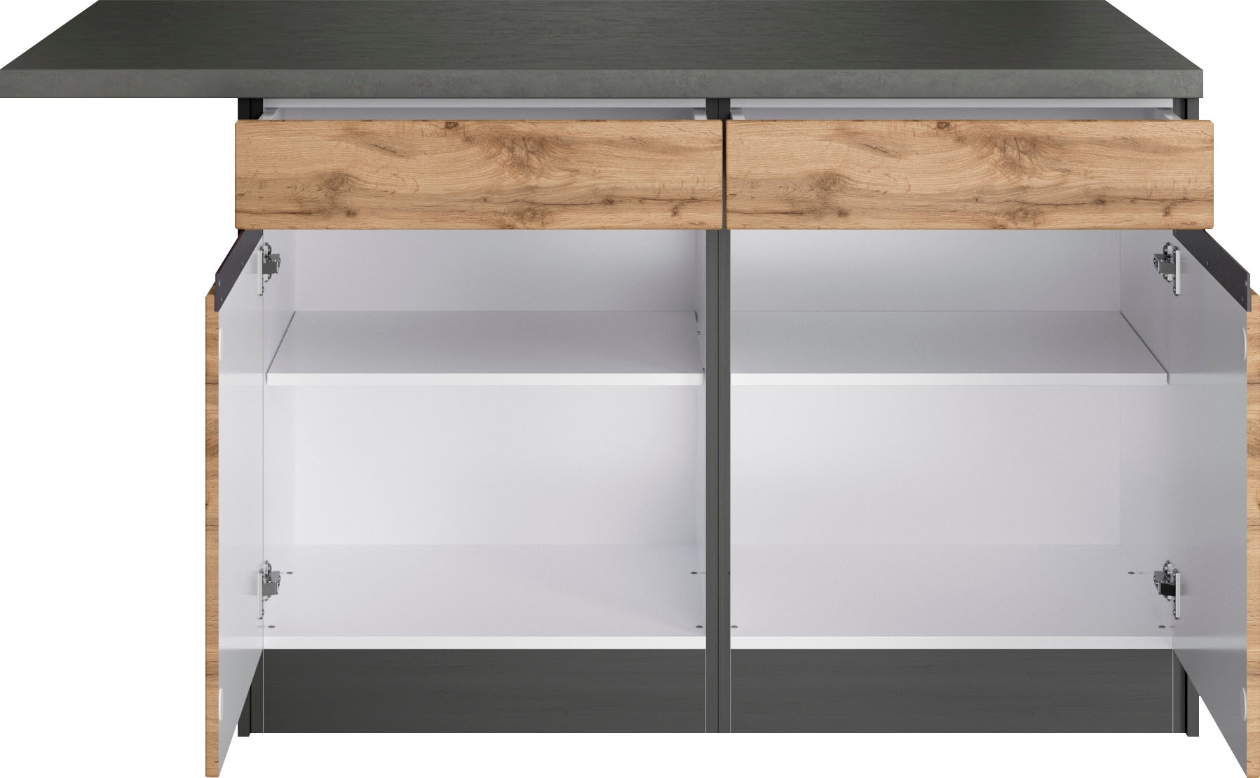 KOCHSTATION Kücheninsel »KS-Riesa«, Breite 153 cm, Tiefe 100 cm, MDF-Fronten