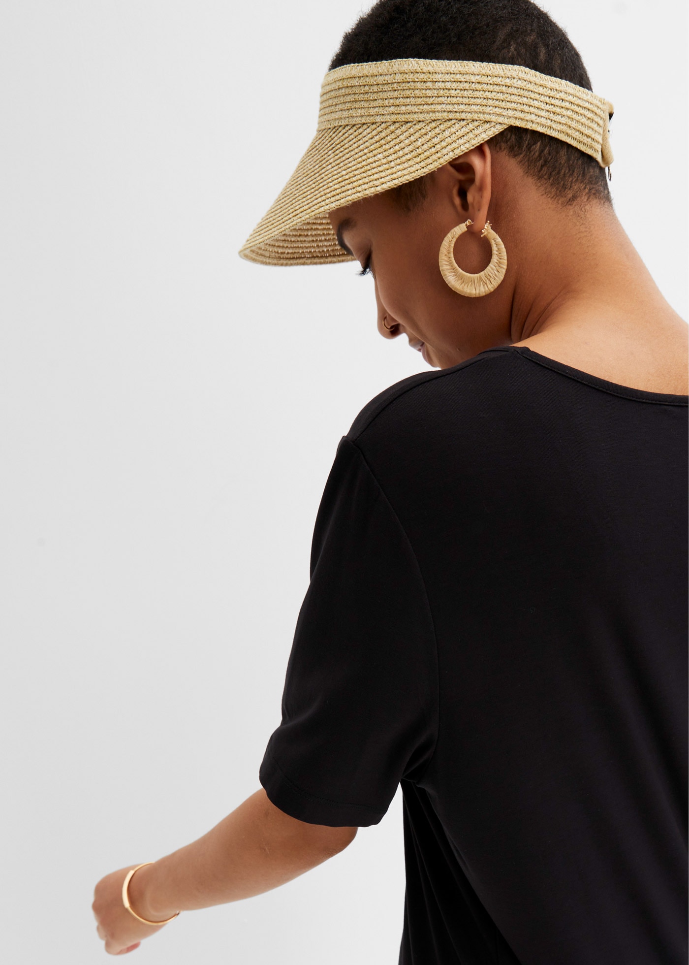 bonprix Jerseykleid »Jerseykleid aus fließendem Viskose-Mix« für Alltag, aus Viskose und Elasthan, Oversize-Passform, Kurzarm