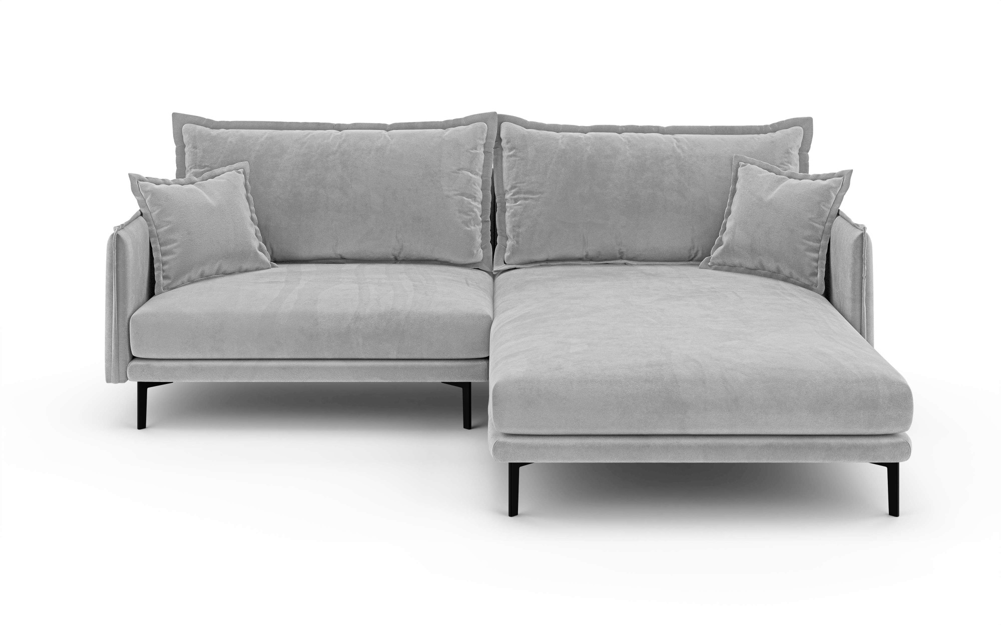 INOSIGN Ecksofa »ALEXANDRIA mit Recamiere rechts oder links bestellbar, moderne Bezüge«, L-Form mit Wellenunterfederung, Maße: B/H/T 246/86/190 cm