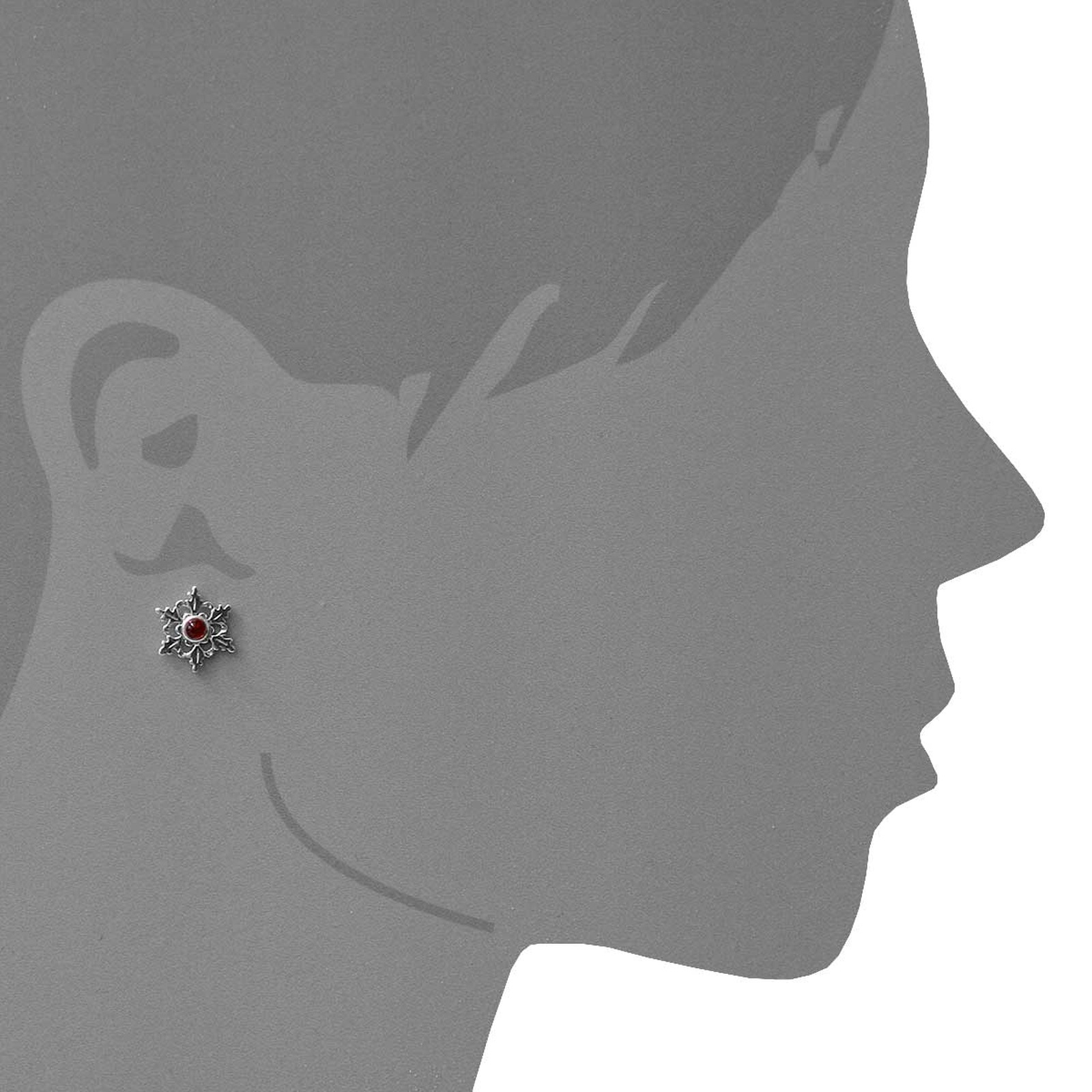 OSTSEE-SCHMUCK Paar Ohrstecker »- Schneeflocke - Silber 925/000 - Bernstein«