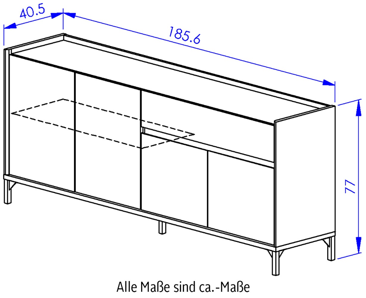 Gami Sideboard »Lenk«, Elegantes und praktisches Aufbewahrungsbuffet