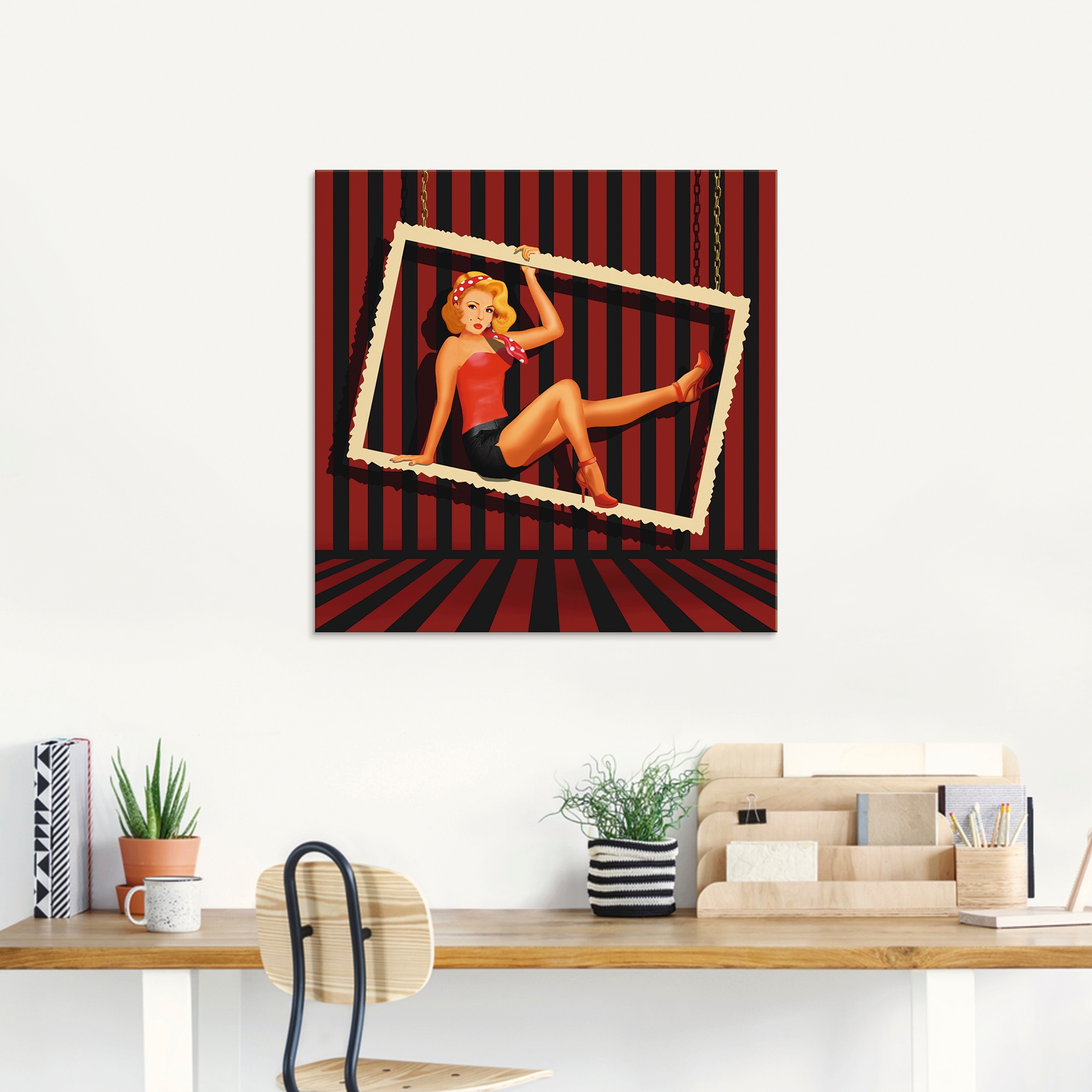 Artland Glasbild »Schönheit aus den 50er Jahren« Frau 1 Stk. tlg. in verschiedenen Größen