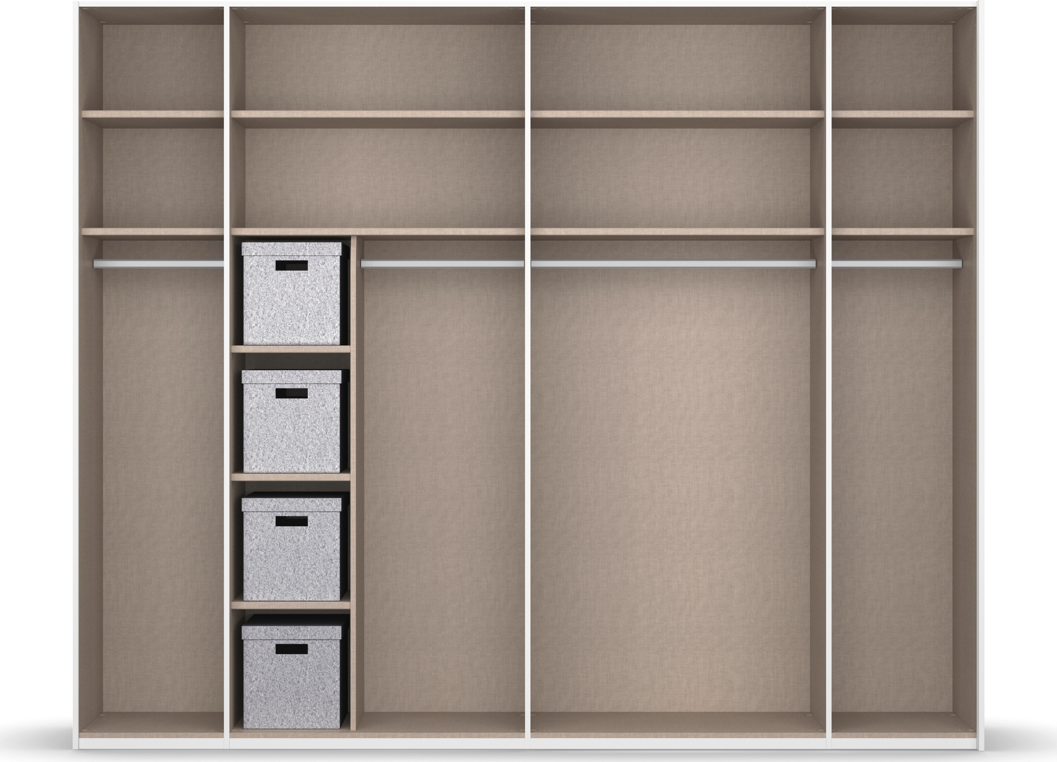 rauch Schwebetürenschrank »Kleiderschrank Schrank Garderobe Schlafzimmerschrank X-TEND« inkl. SOFT-CLOSE-FUNKTION,  inkl. Wäscheeinteilung mit 4 Stoffboxen MADE IN GERMANY