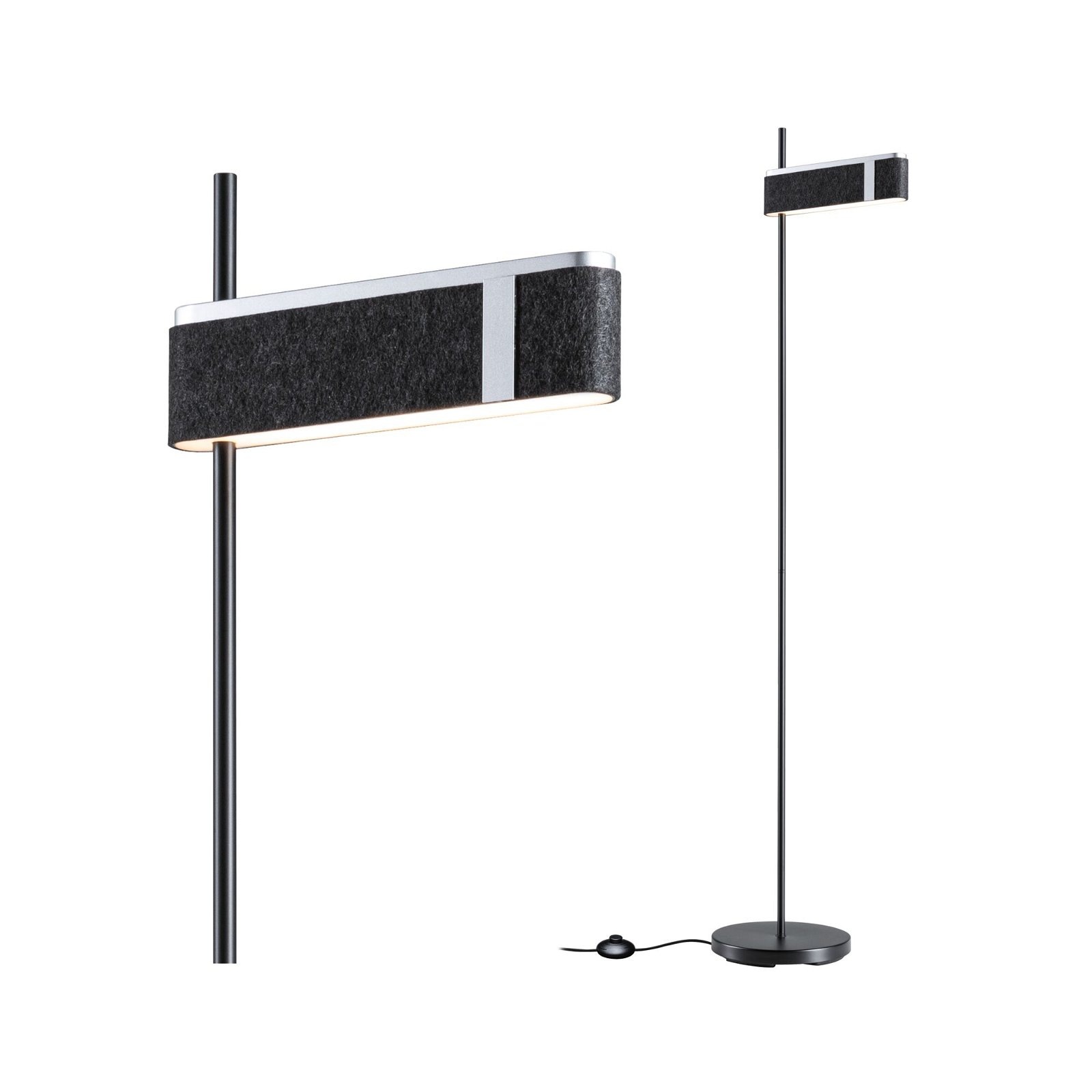 Paulmann LED Stehlampe »Jagun 2700K 1250lm 20,4W Anthrazit Filz, Kunststoff, Metall«, 1 flammig, 3-Step-Dim