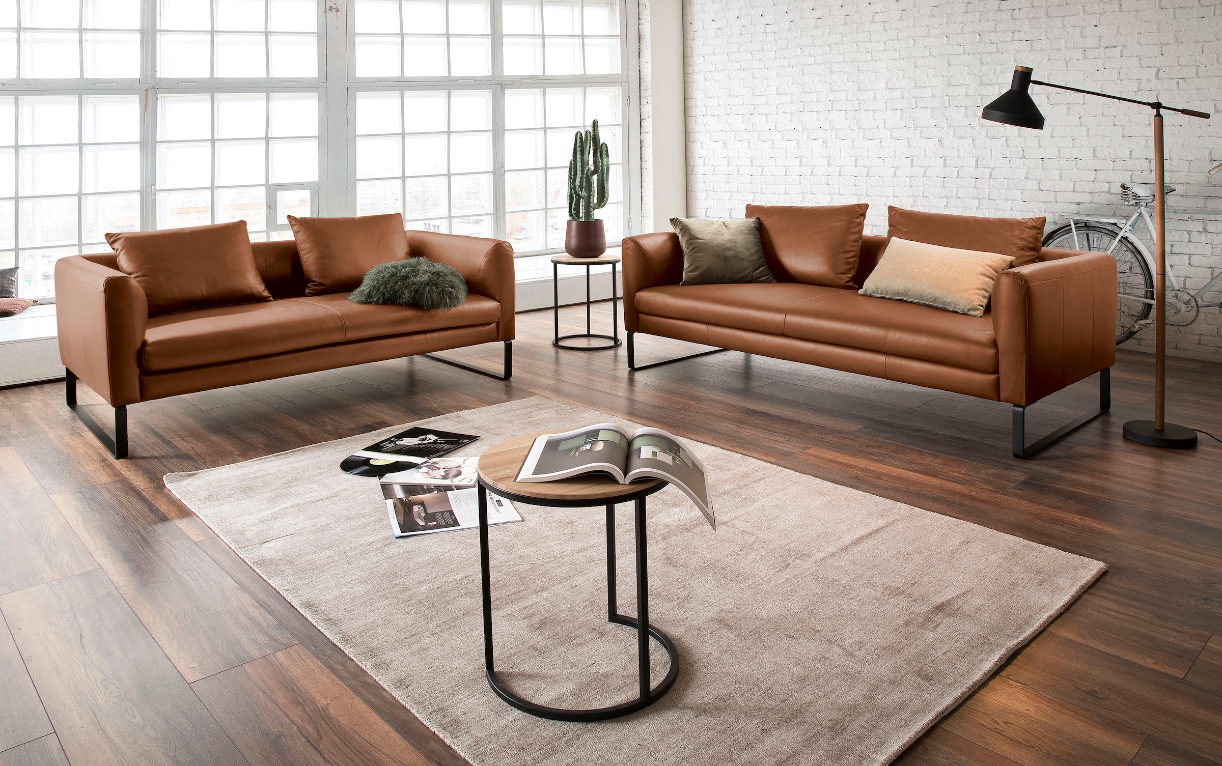 3C Candy 3-Sitzer »Avola Designsofa mit Lederbezug, tolle Verarbeitungsdetails« bequem und komfortabel