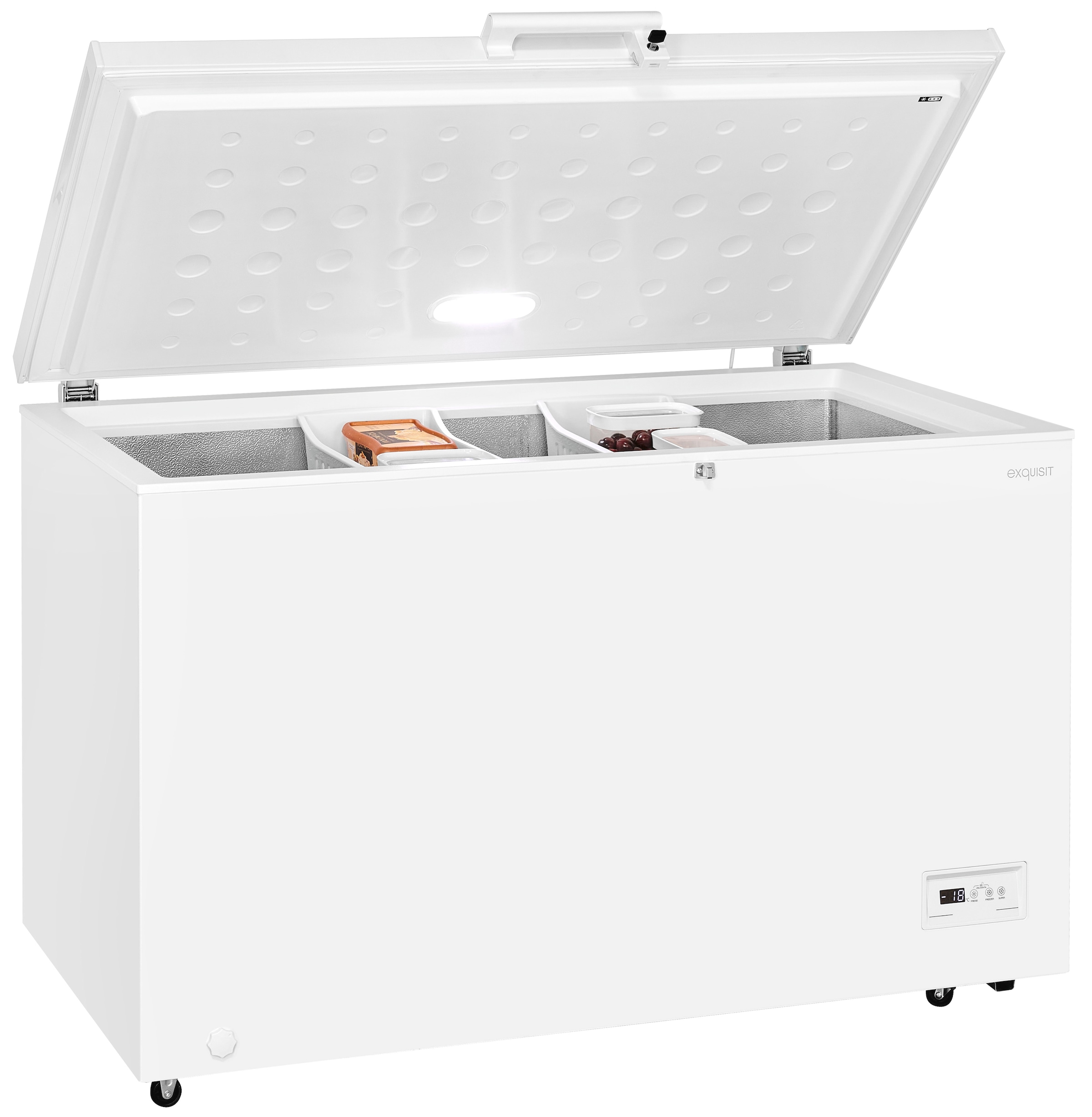 exquisit Gefriertruhe »GT400-HE-041E weiss«, 85 cm hoch, 130 cm breit, mit Türschloss