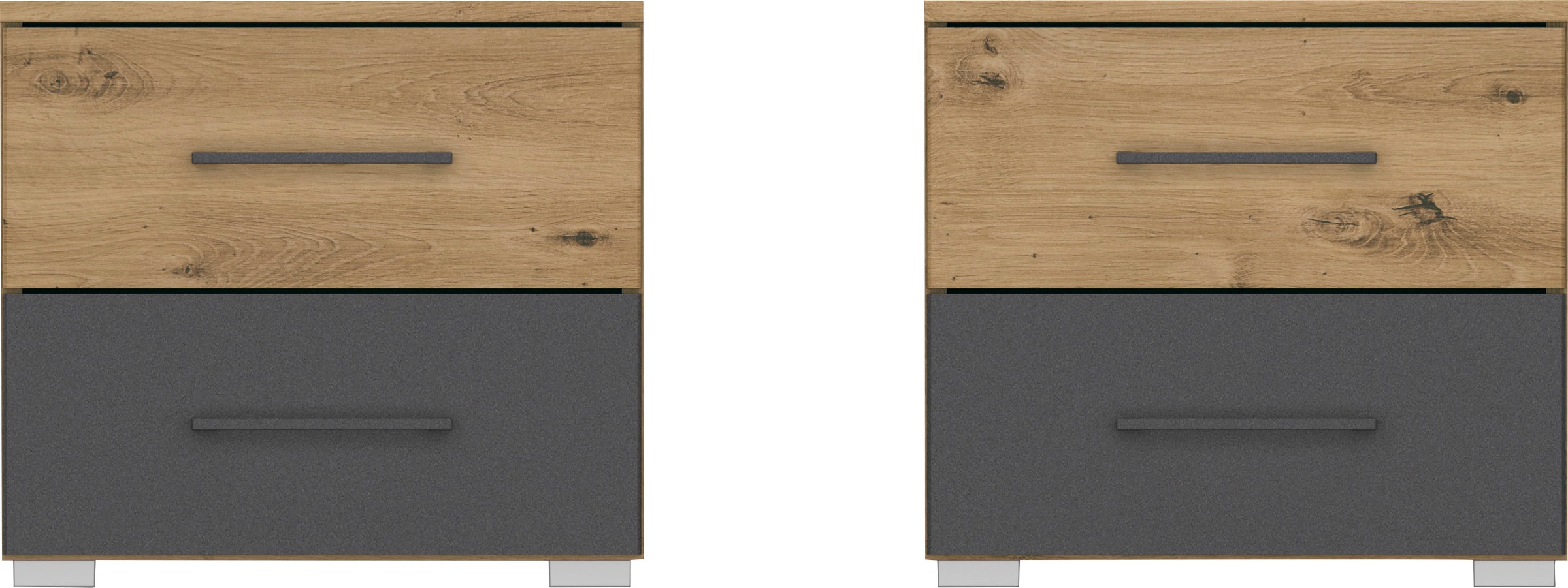 rauch Schlafzimmer-Set »Birmingham«, (5 tlg.), 5-tlg.Set: Schwebetürenschrank inkl. Passepartout, Bett, 2 Nachttische