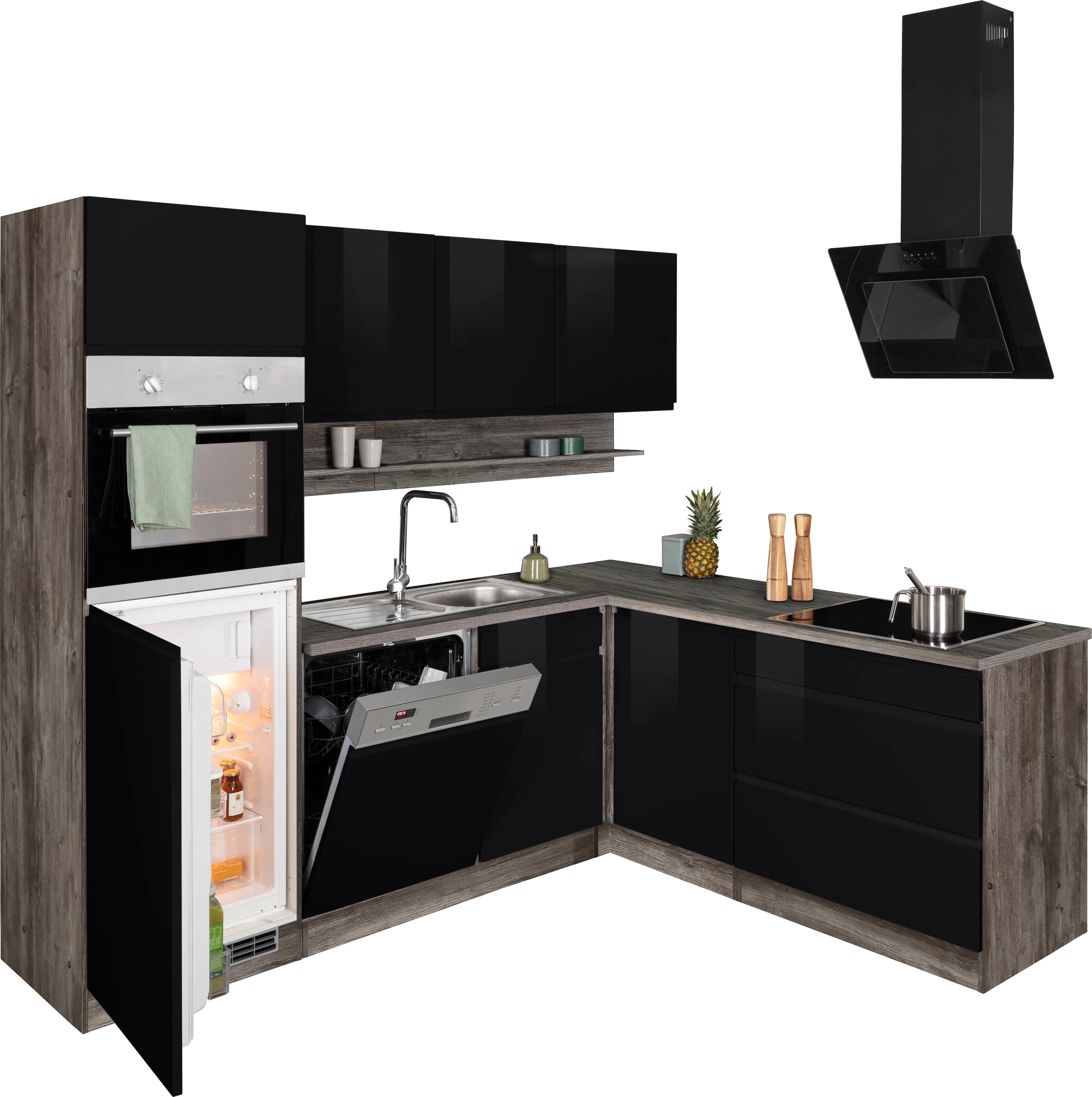 KOCHSTATION Winkelküche »KS-Virginia« Stellbreite 230/190 cm, ohne E-Geräte