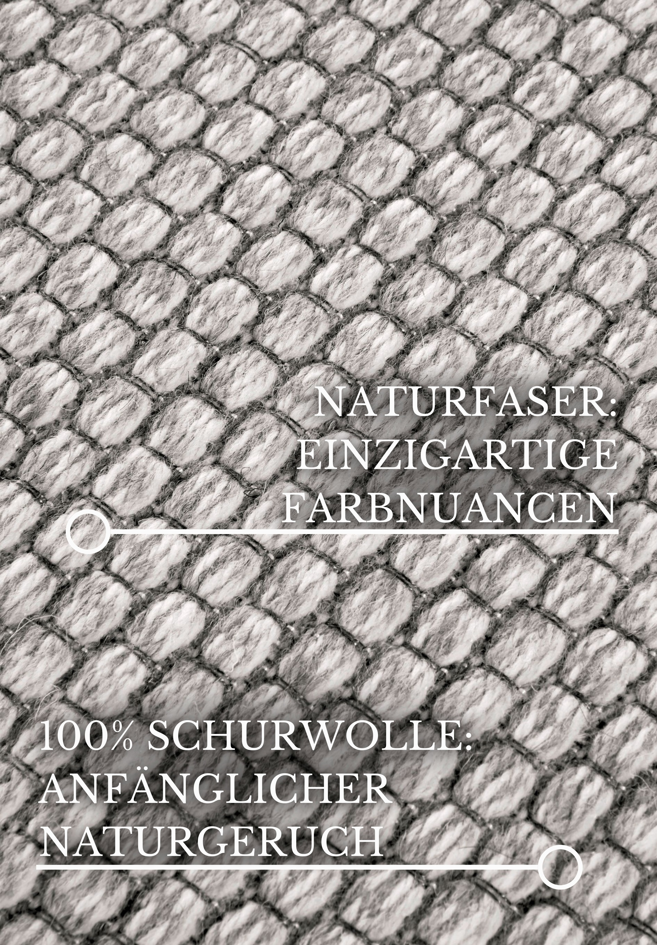 Villeroy & Boch Wollteppich »Charles«, rechteckig, 5 mm Höhe, Schurwolle, Wolle, Natur, Wohnzimmer, Schlafzimmer, Boho, Skandi