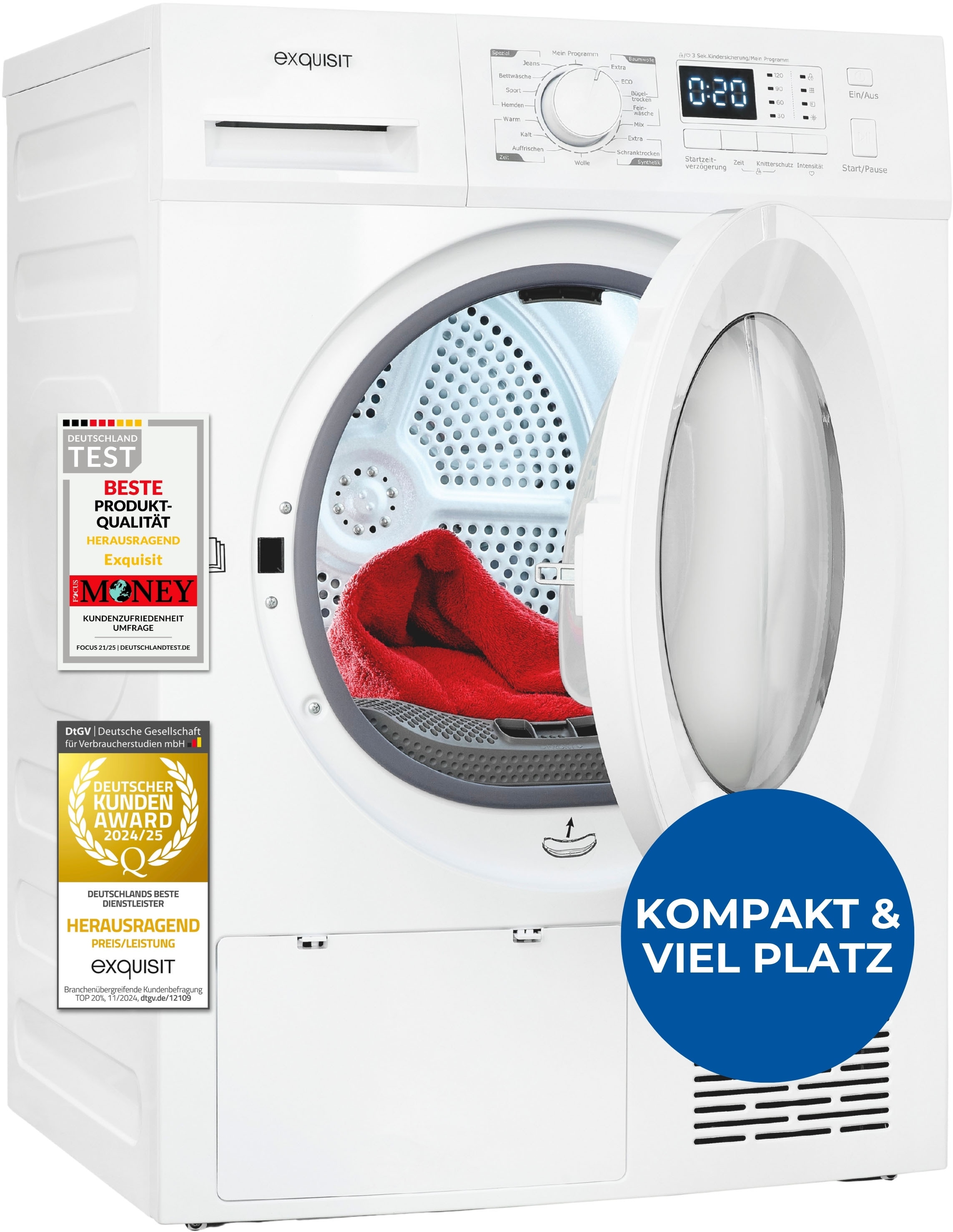 exquisit Wärmepumpentrockner »TWP701-030E weiss«