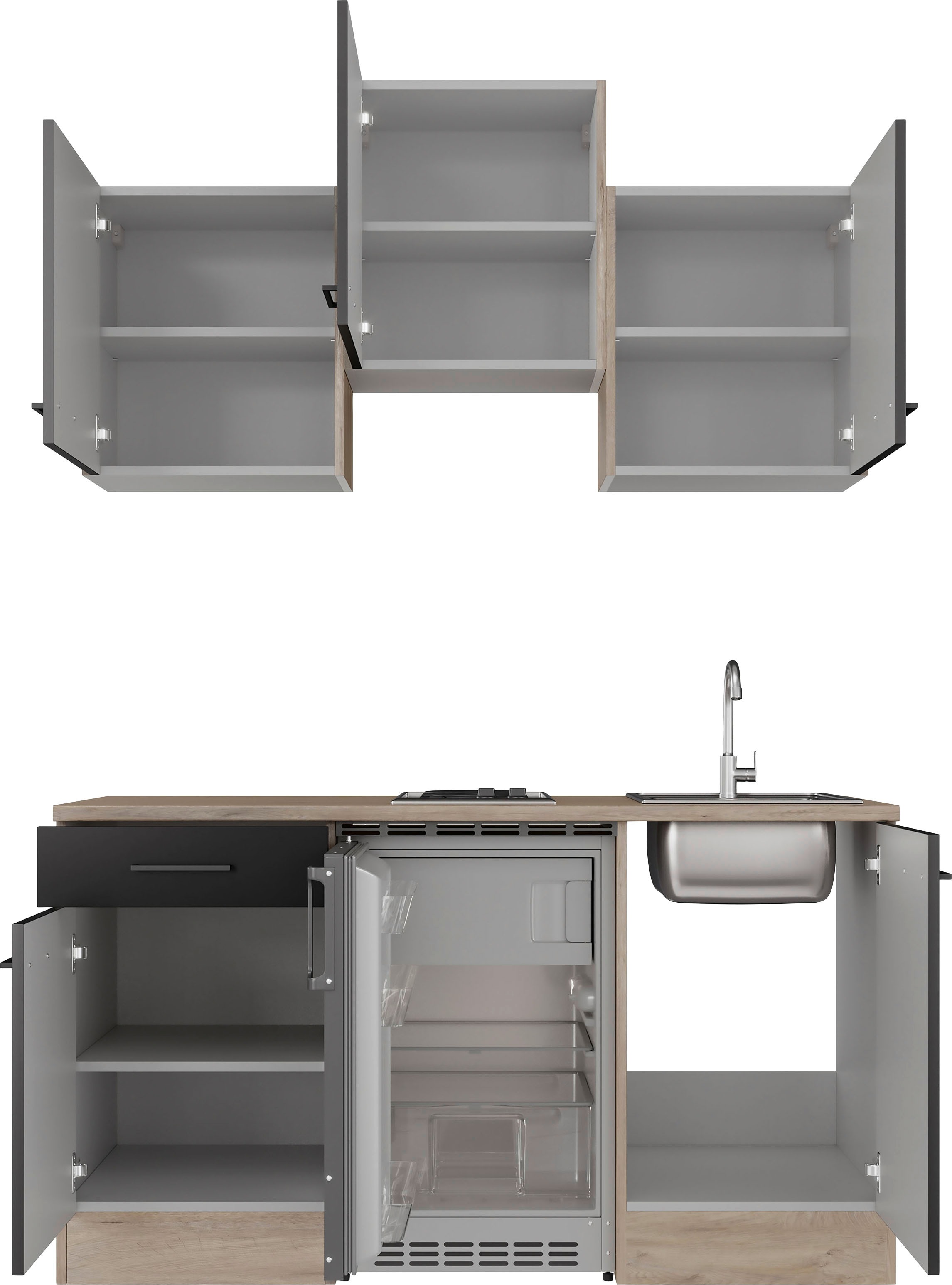 Flex-Well Küchenzeile »Capri«, mit E-Geräten, Gesamtbreite 150,5 cm, in weiten Farben erhältlich