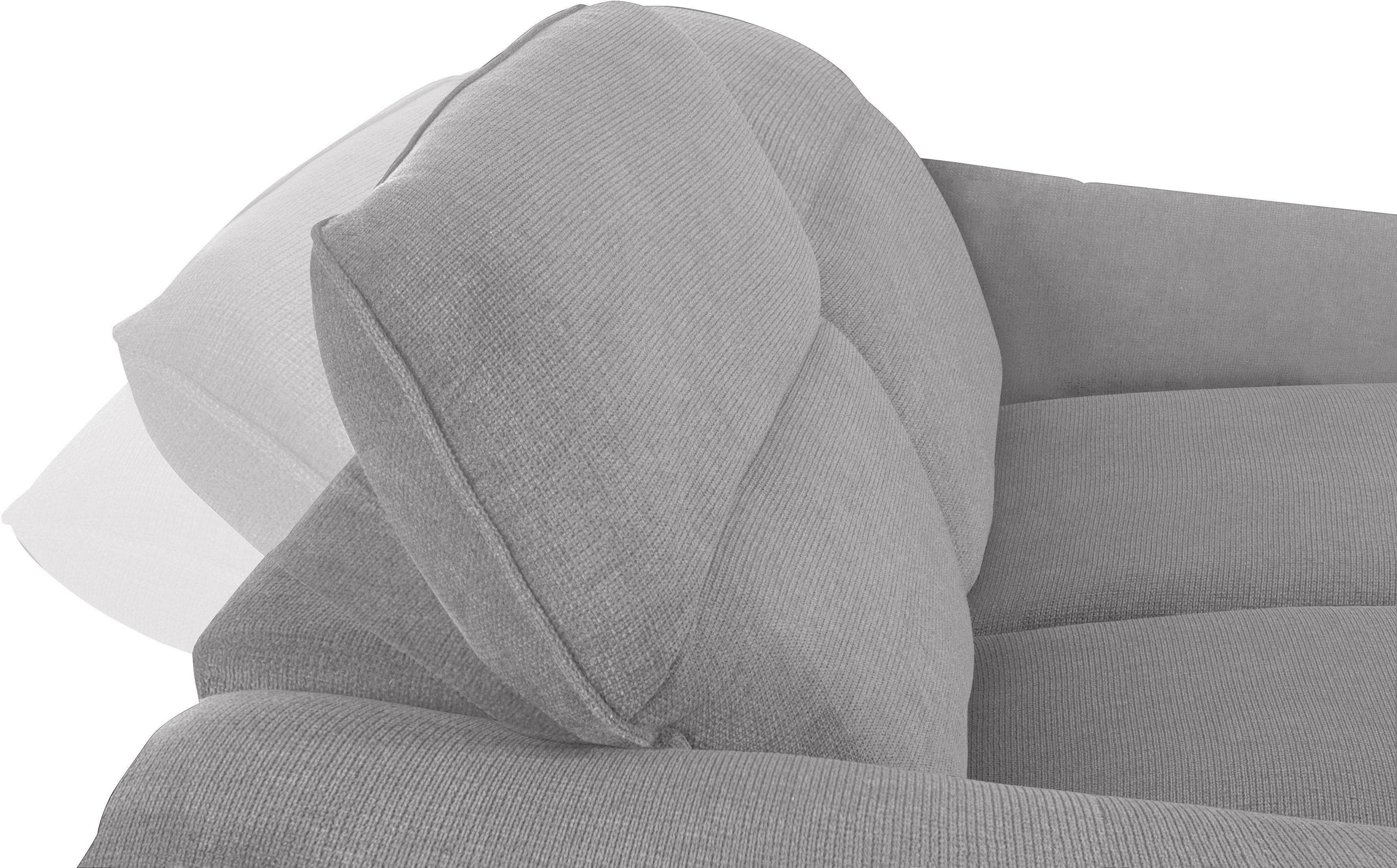 COTTA Polstergarnitur »Teresa«, (Set), Set bestehend aus: 3-Sitzer mit Kopfteilverstellung & Hocker
