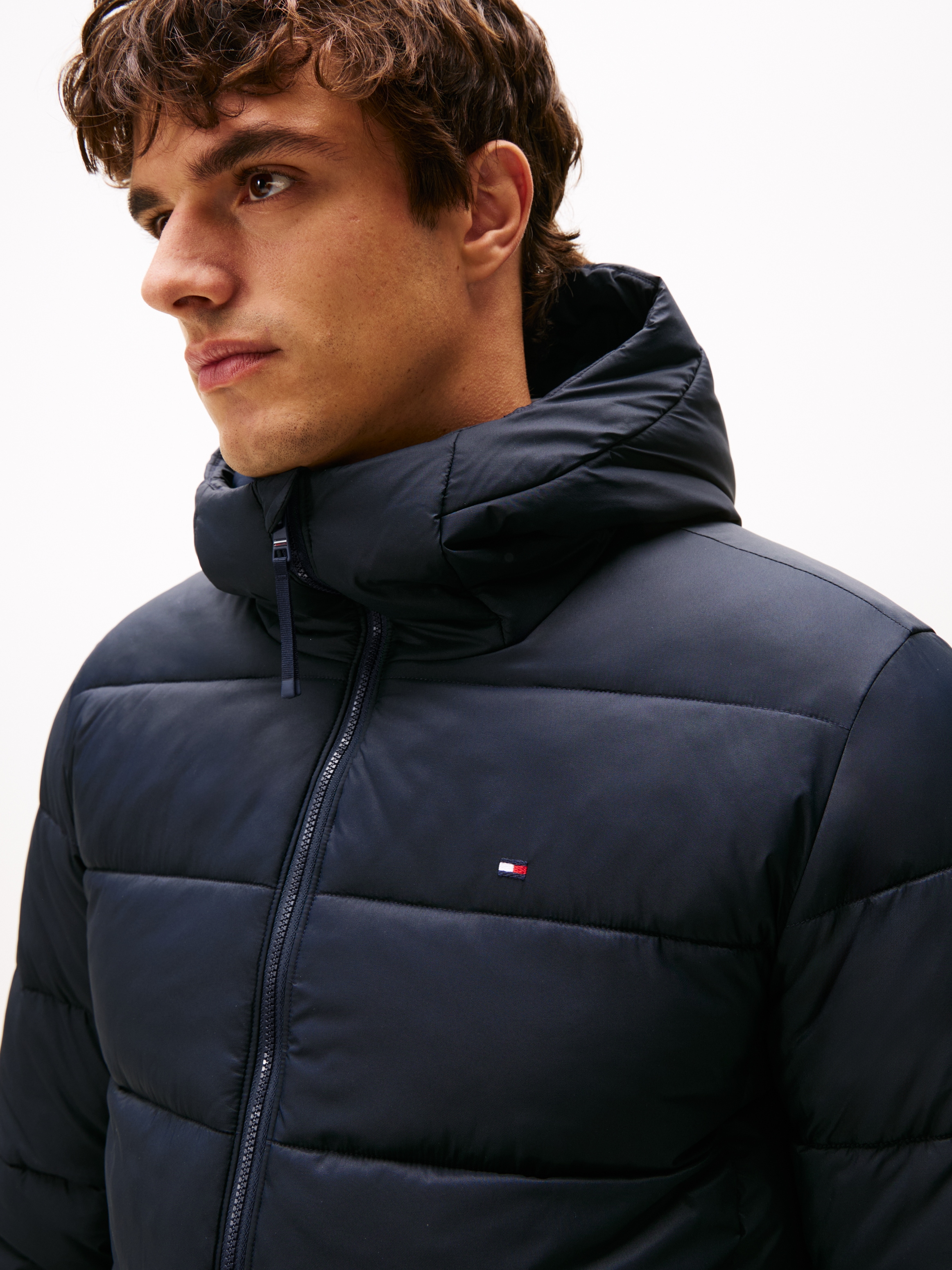 Tommy Hilfiger Steppjacke »MID WEIGHT HOODED JACKET«, mit Kapuze, Winterjacke, Übergangsjacke