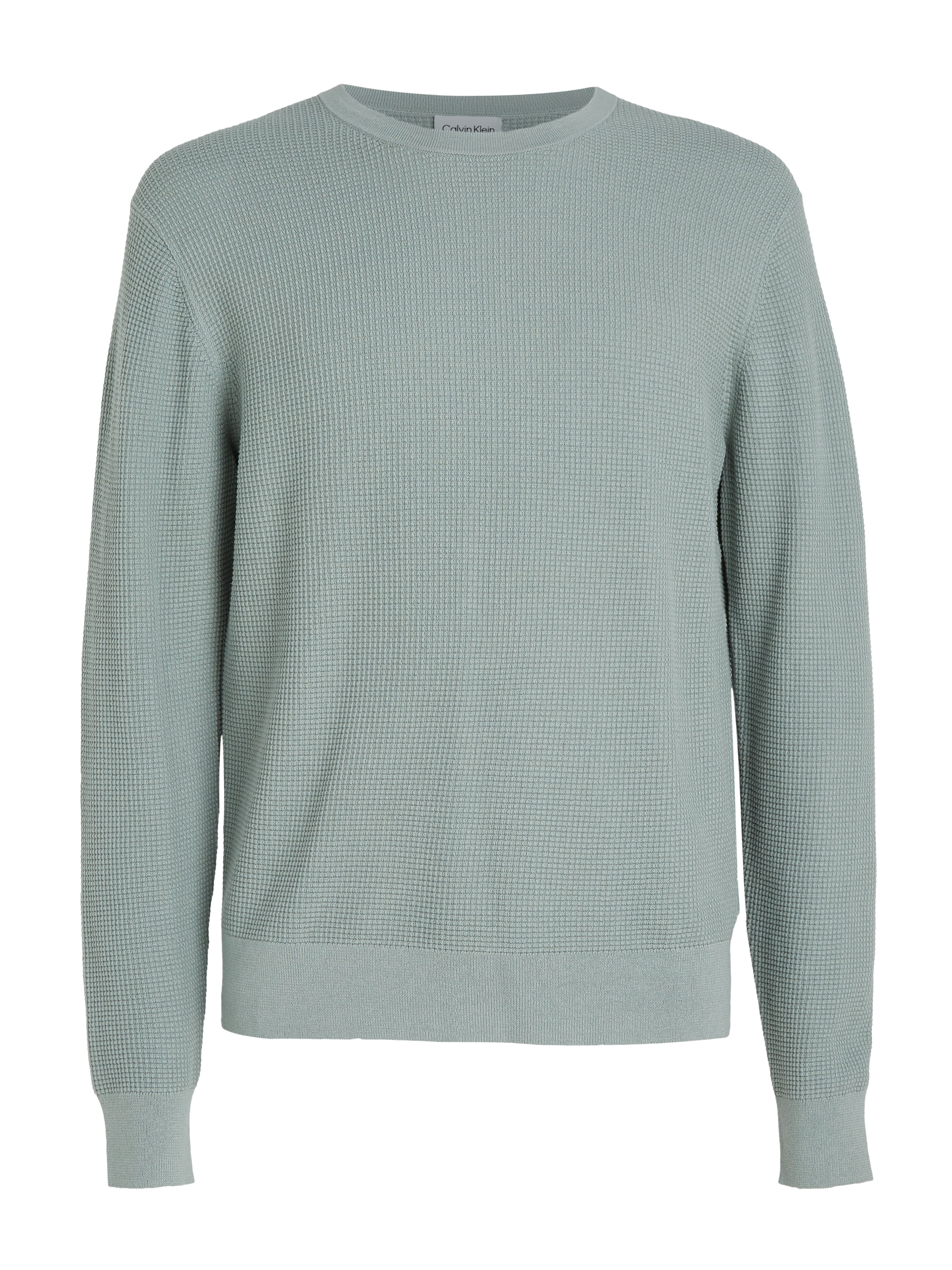 Calvin Klein Rundhalspullover »WAFFLE STRUCTURE SWEATER«, mit Markenlabel