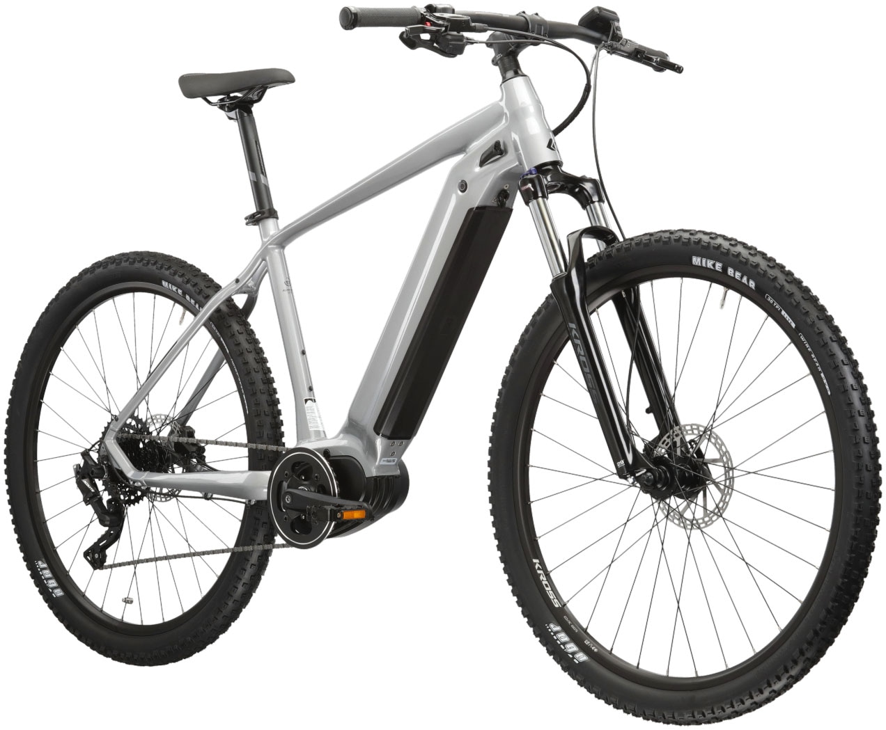 Kross E-Bike »E-MTB Hexagon Boost 3.0 29 Zoll silberfarben«, 8 Gang, microSHIFT, ACOLYTE M5185M, Mittelmotor 250 W, Pedelec, Elektrofahrrad für Damen und Herren