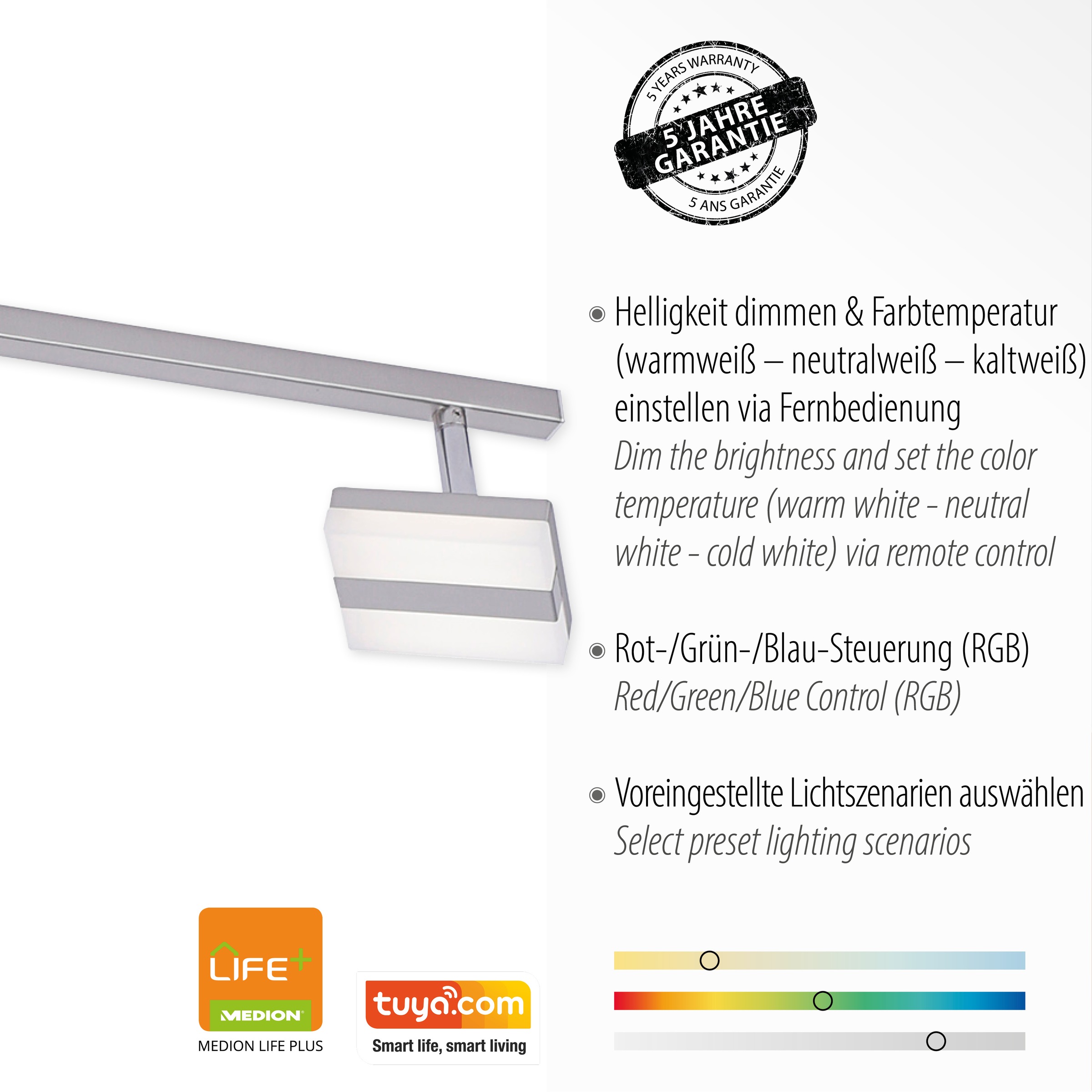JUST LIGHT LED Deckenleuchte »Ls-SABI« LED-Board 1 Stk. warmweiß - kaltweiß dimmbar über Fernbedienung