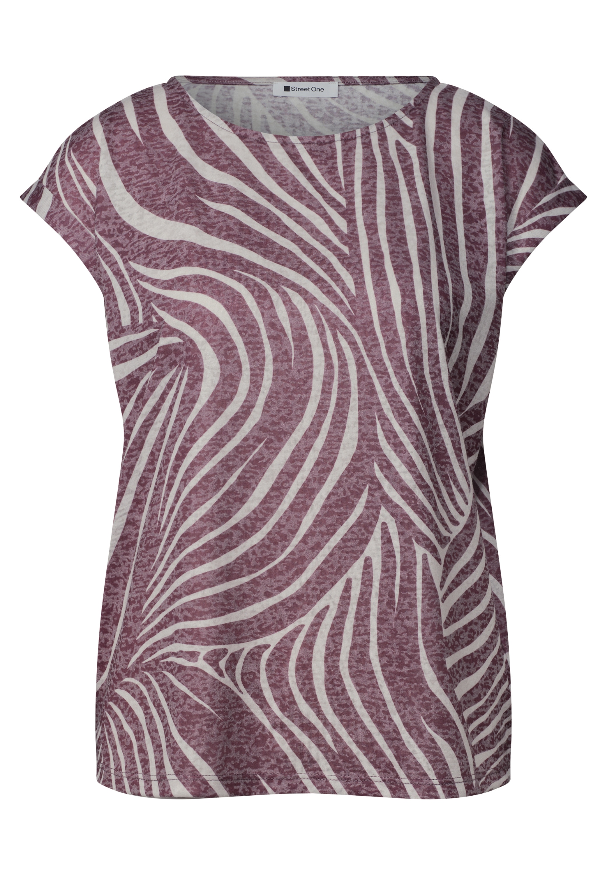 STREET ONE Shirttop Sommershirt im Ausbrenner-Look/mit Allover-Print
